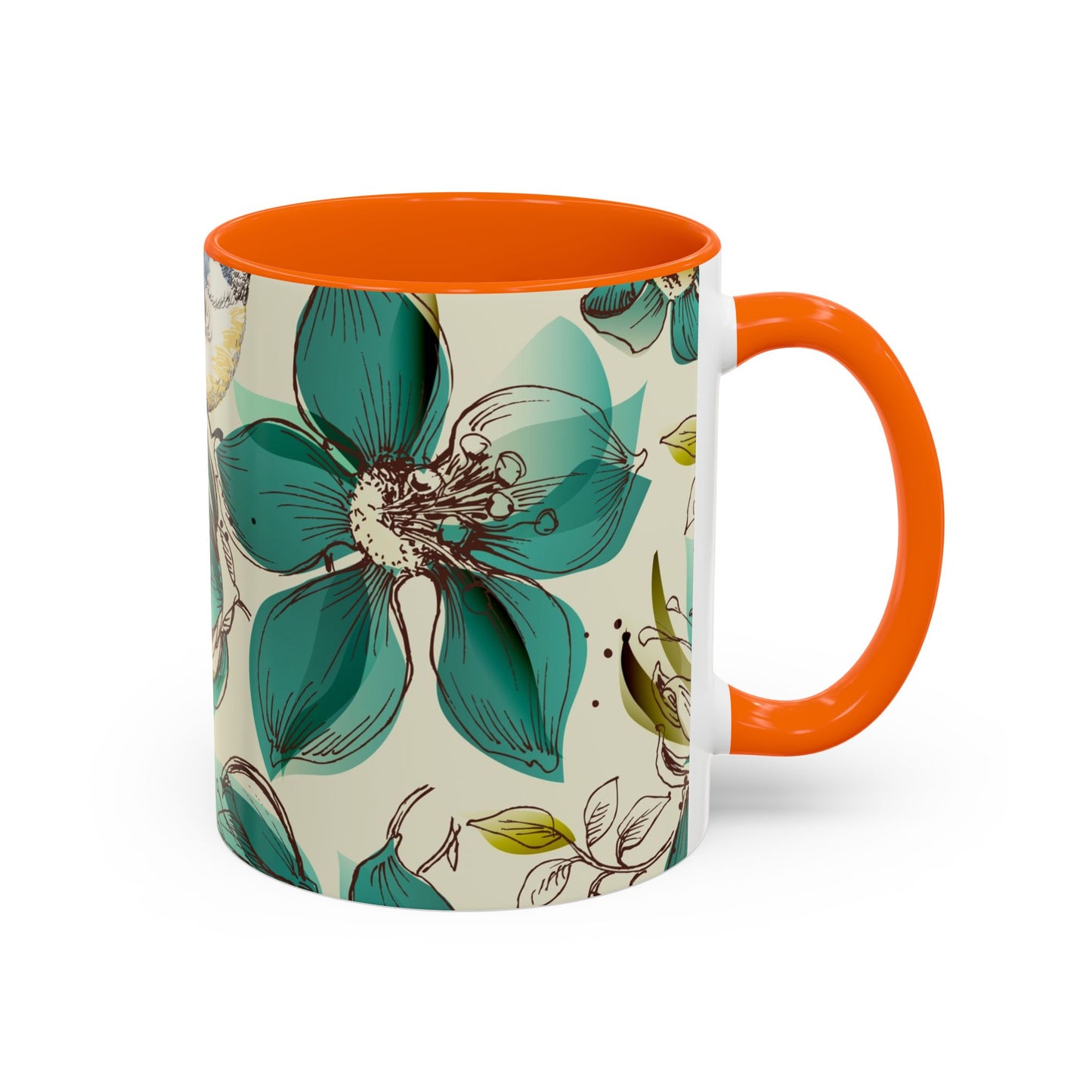 Mug à café élégant à motif floral