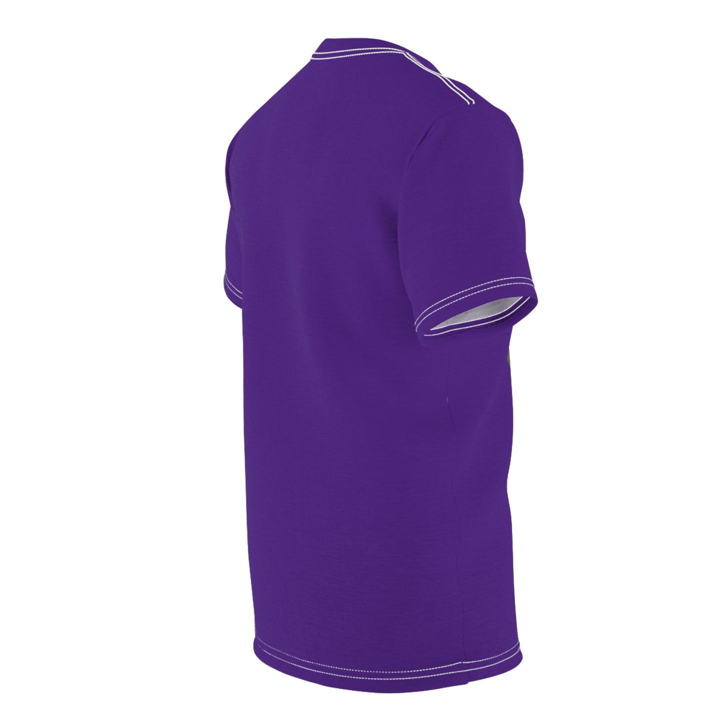 Purple polo shirt with white trim on a white background