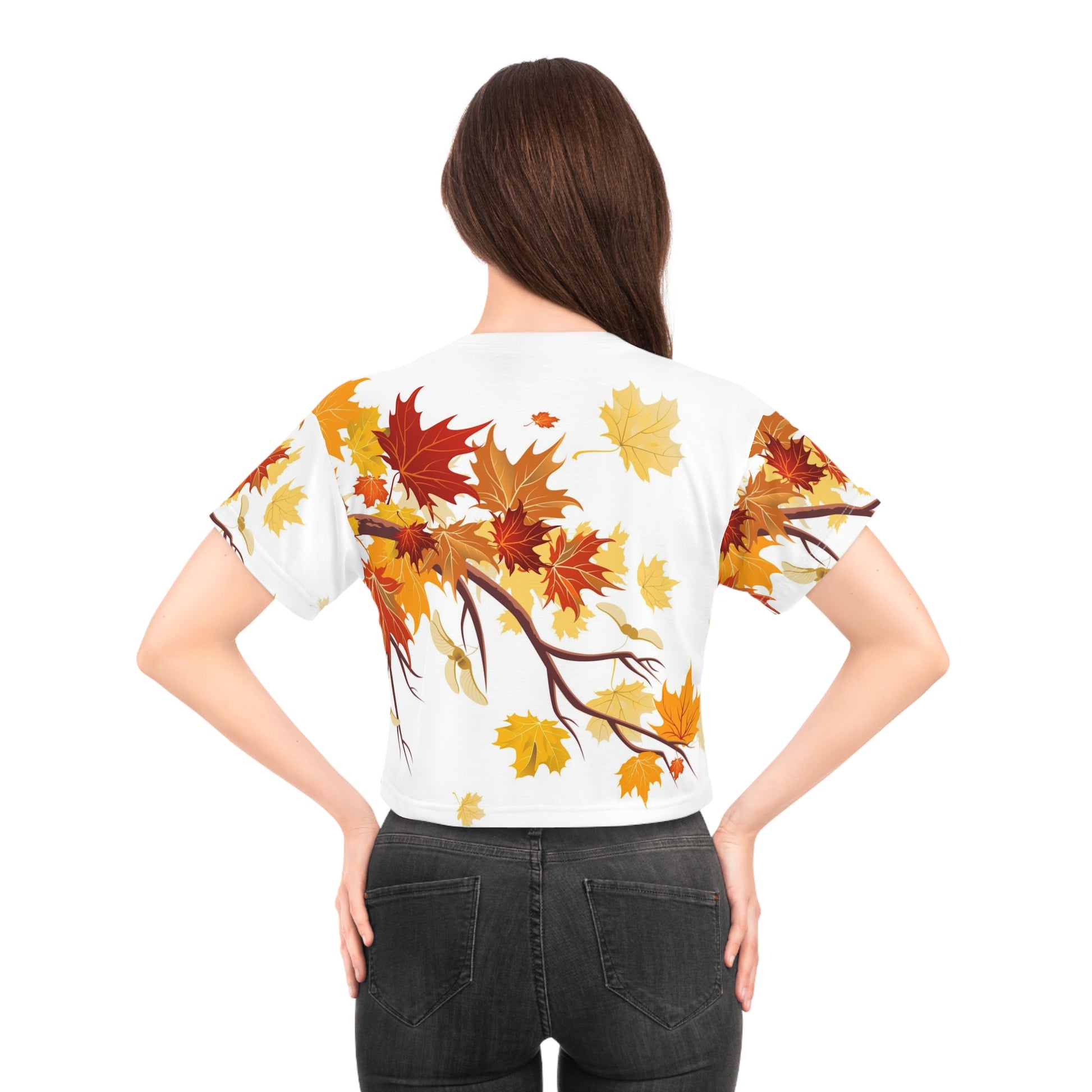 Fall Leaves Crop Tee - Cozy Outfits, Perfect For Nature Lovers. image 1