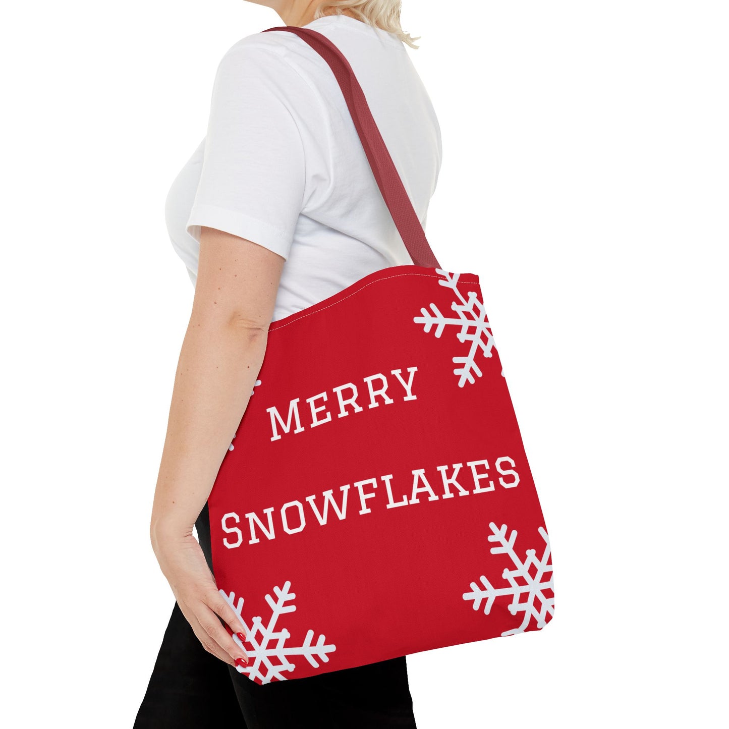 Merry Snowflakes Tote Bag