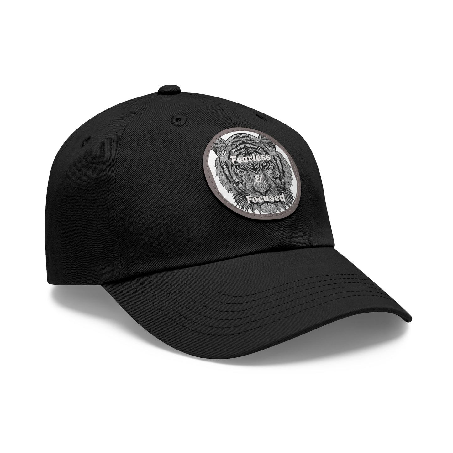 Gorra de papá con parche de cuero de tigre