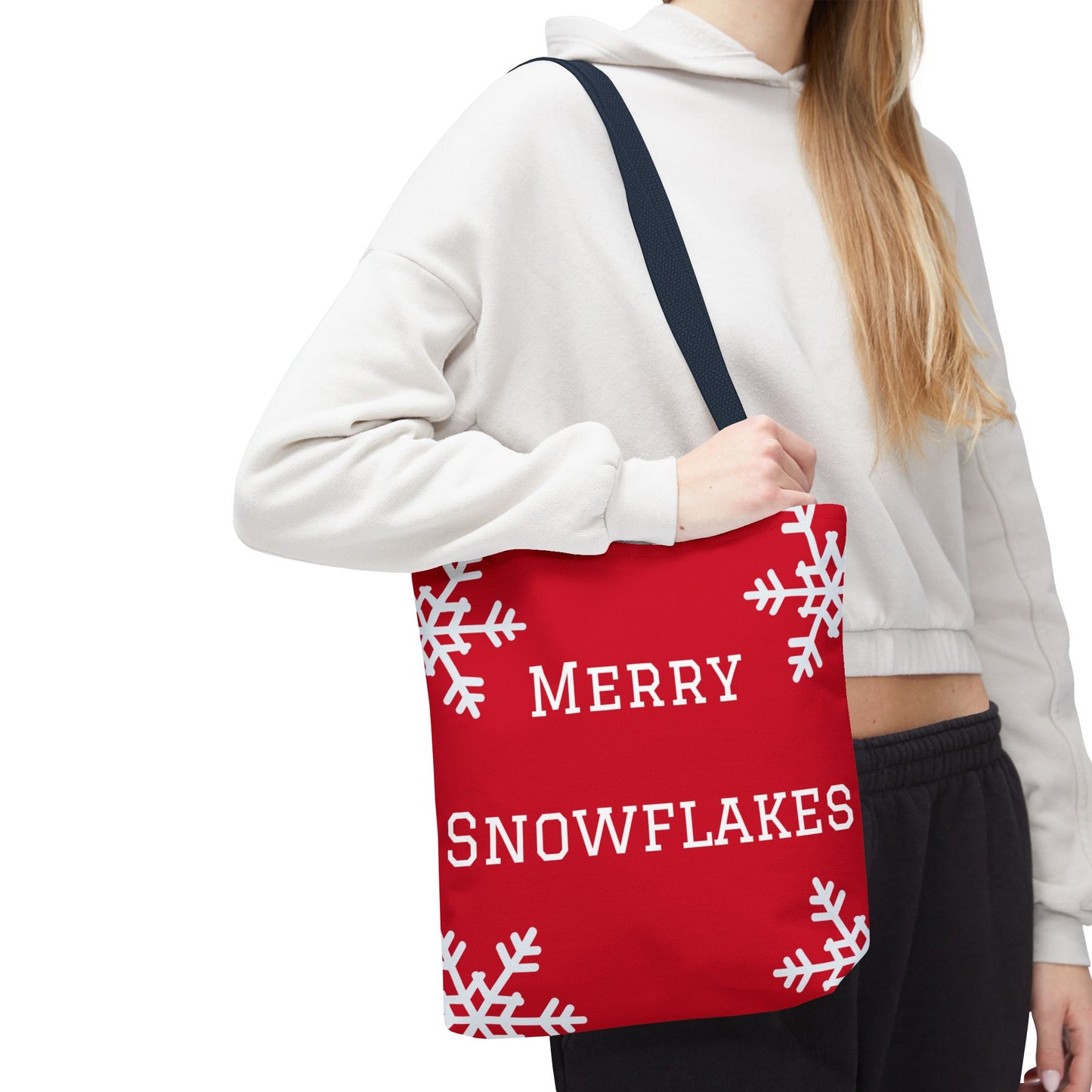 Merry Snowflakes Tote Bag