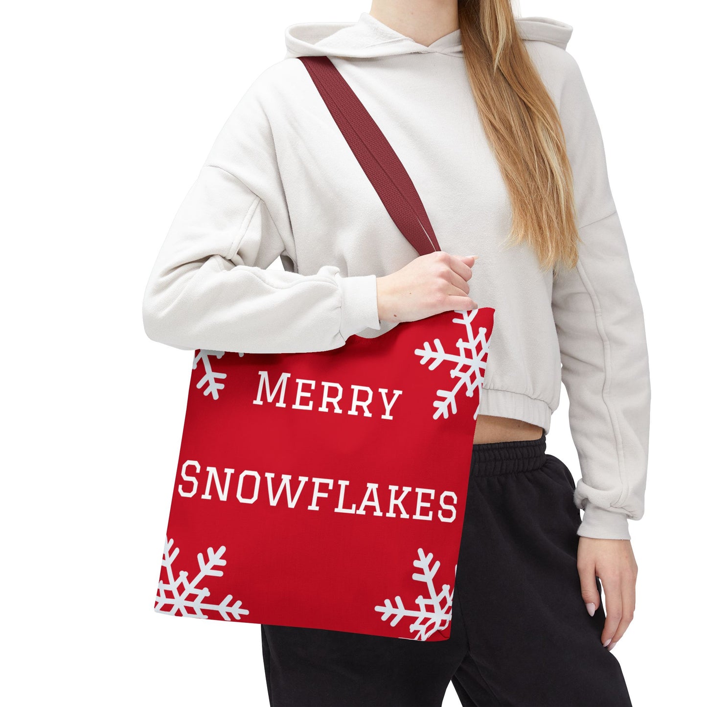 Merry Snowflakes Tote Bag