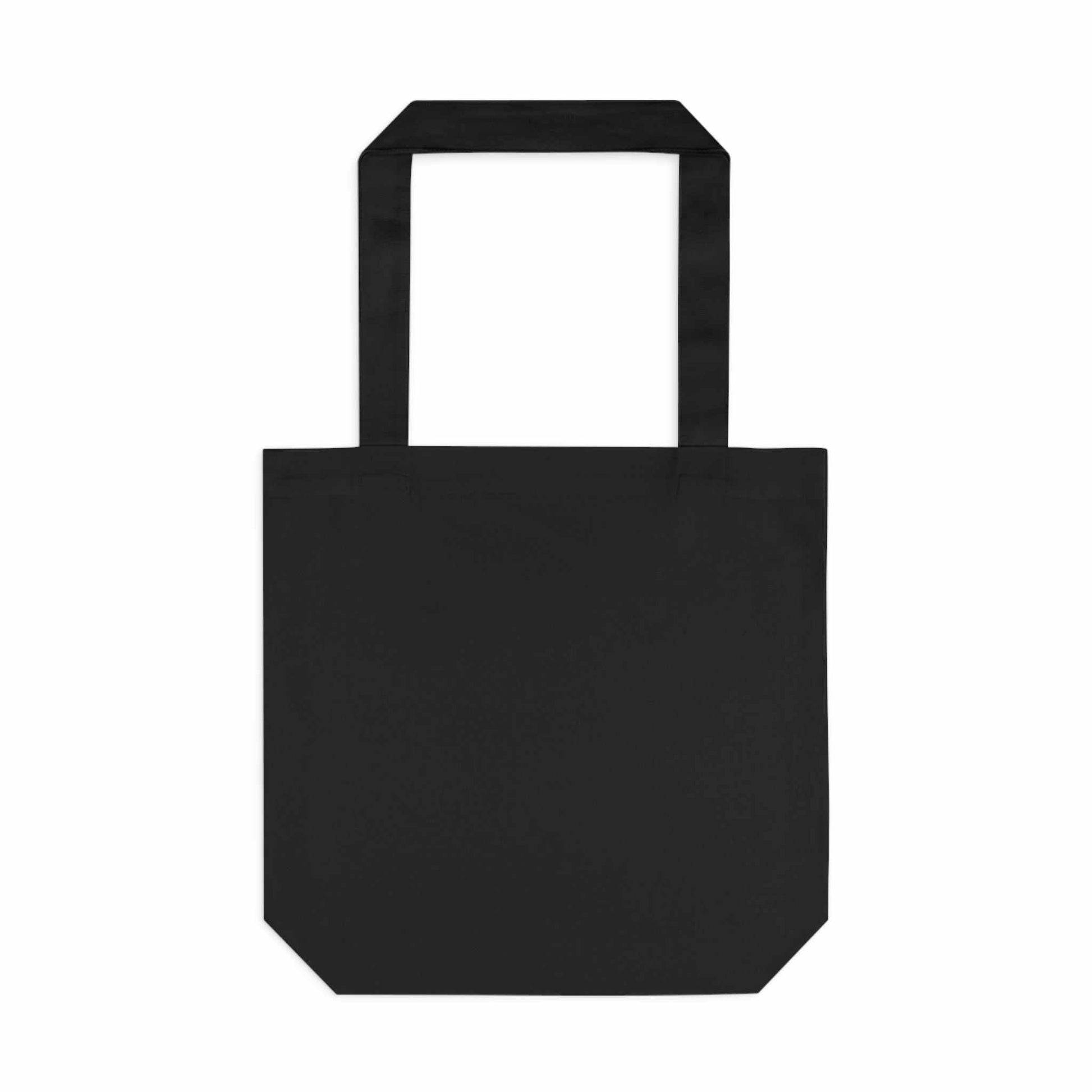 Black cotton canvas Cat Mom tote bag with long reinforced shoulder straps, 42cm x 42cm size, durable and comfortable for everyday use