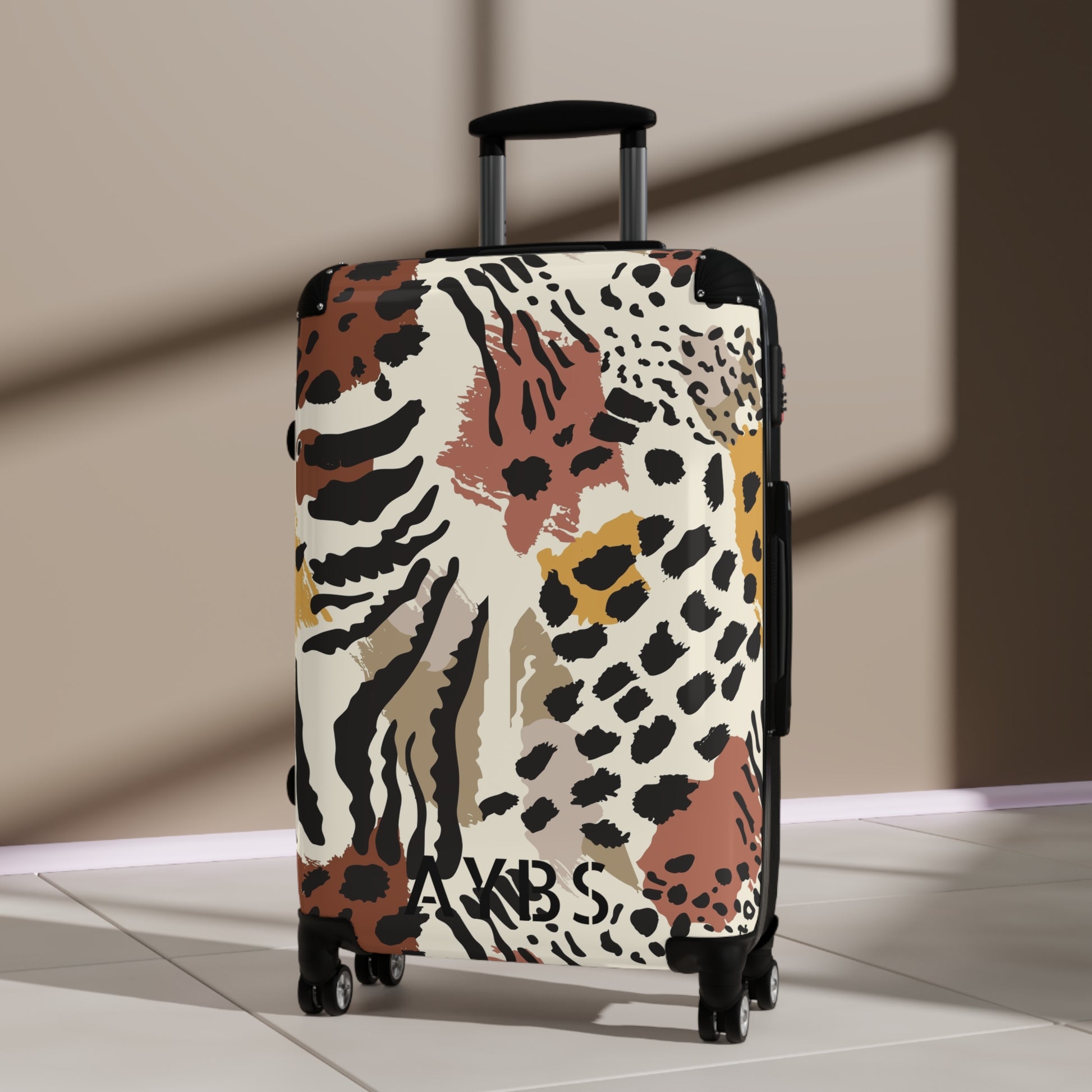 Animal Print Suitcase | Unique Gift for Travelers | Black and Purple Design image 8