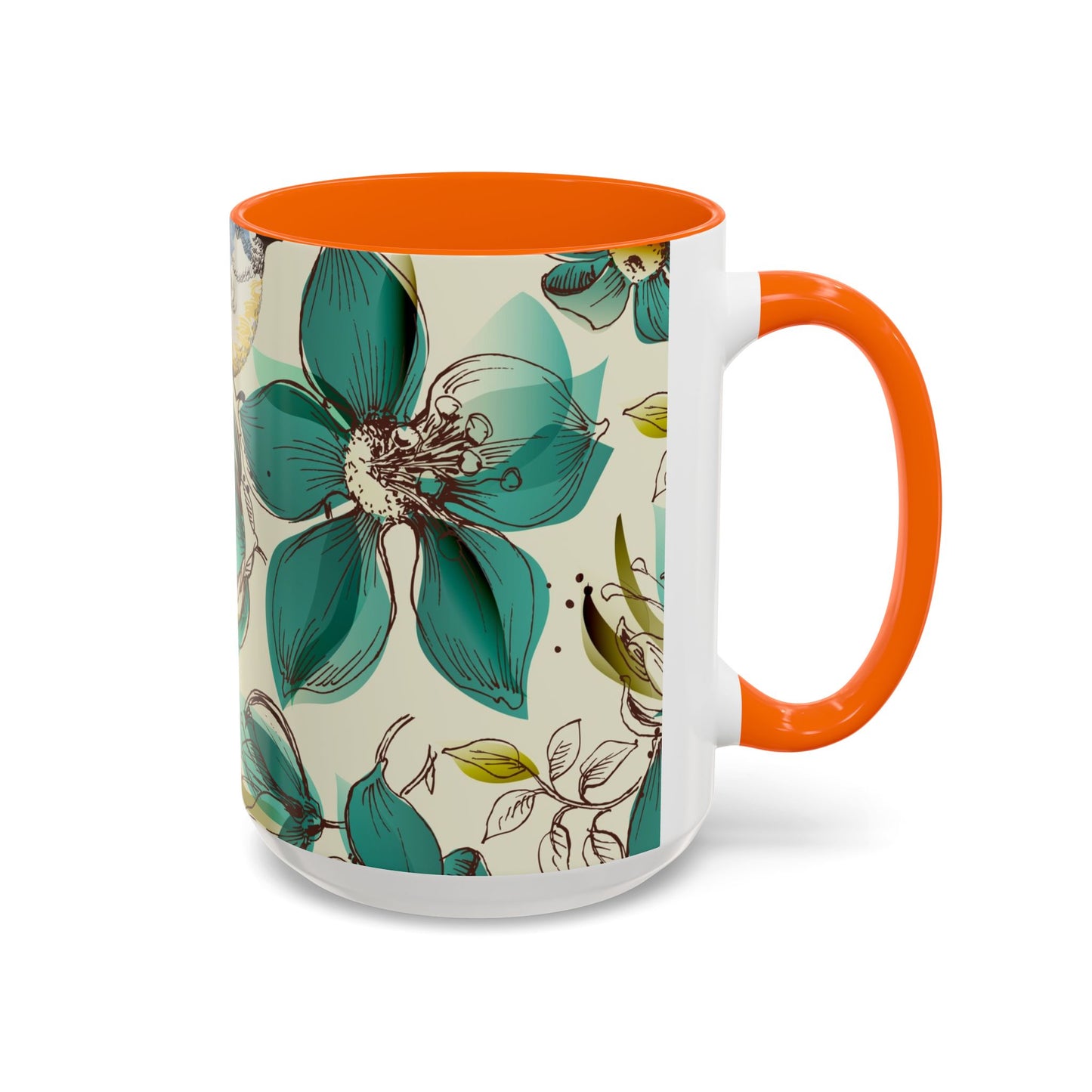 Mug à café élégant à motif floral