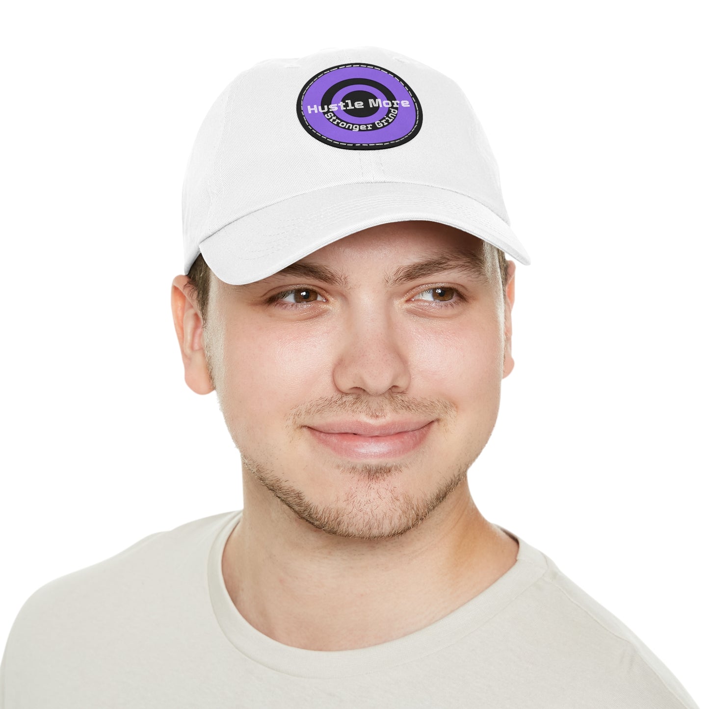 Purple Leather Patch Dad Hat, Casual Cap, Stylish Accessories for Father’s Day image 0