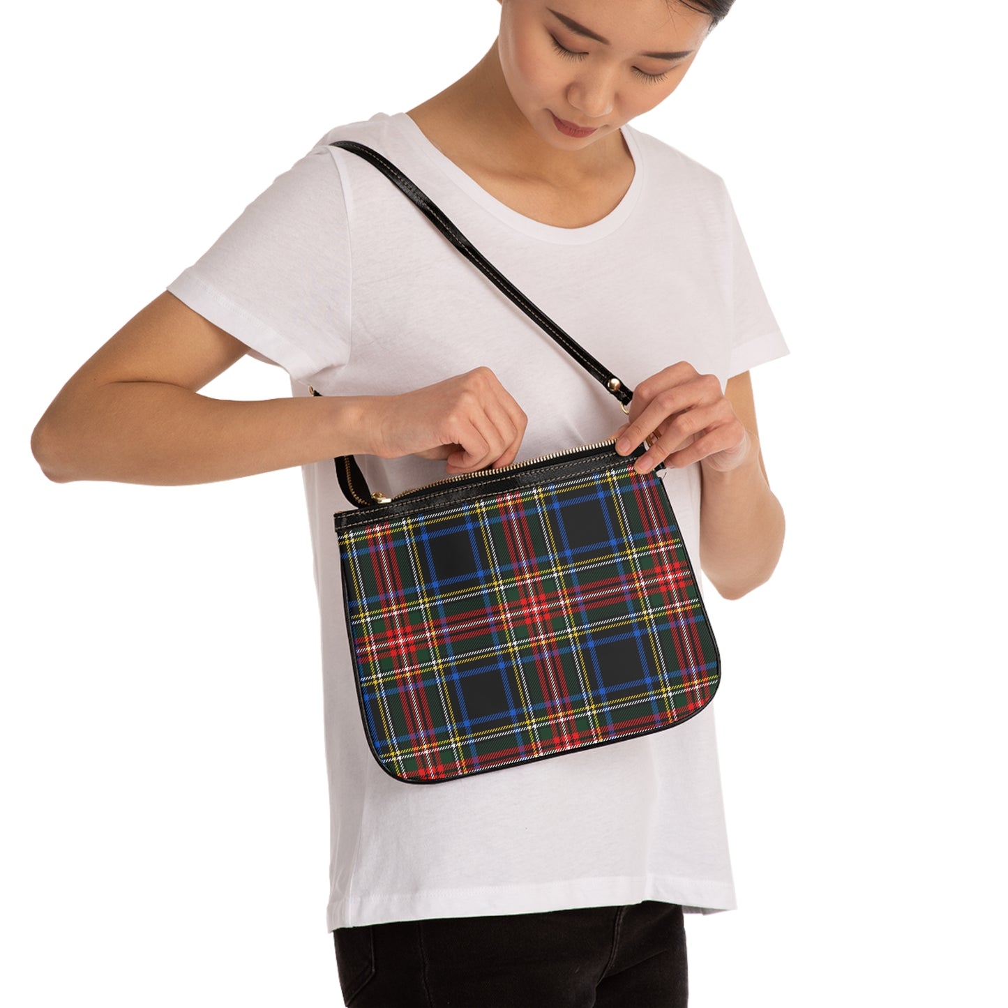 Plaid Small Shoulder Bag, Casual Tote for Everyday Use, Stylish Crossbody Purse image 0