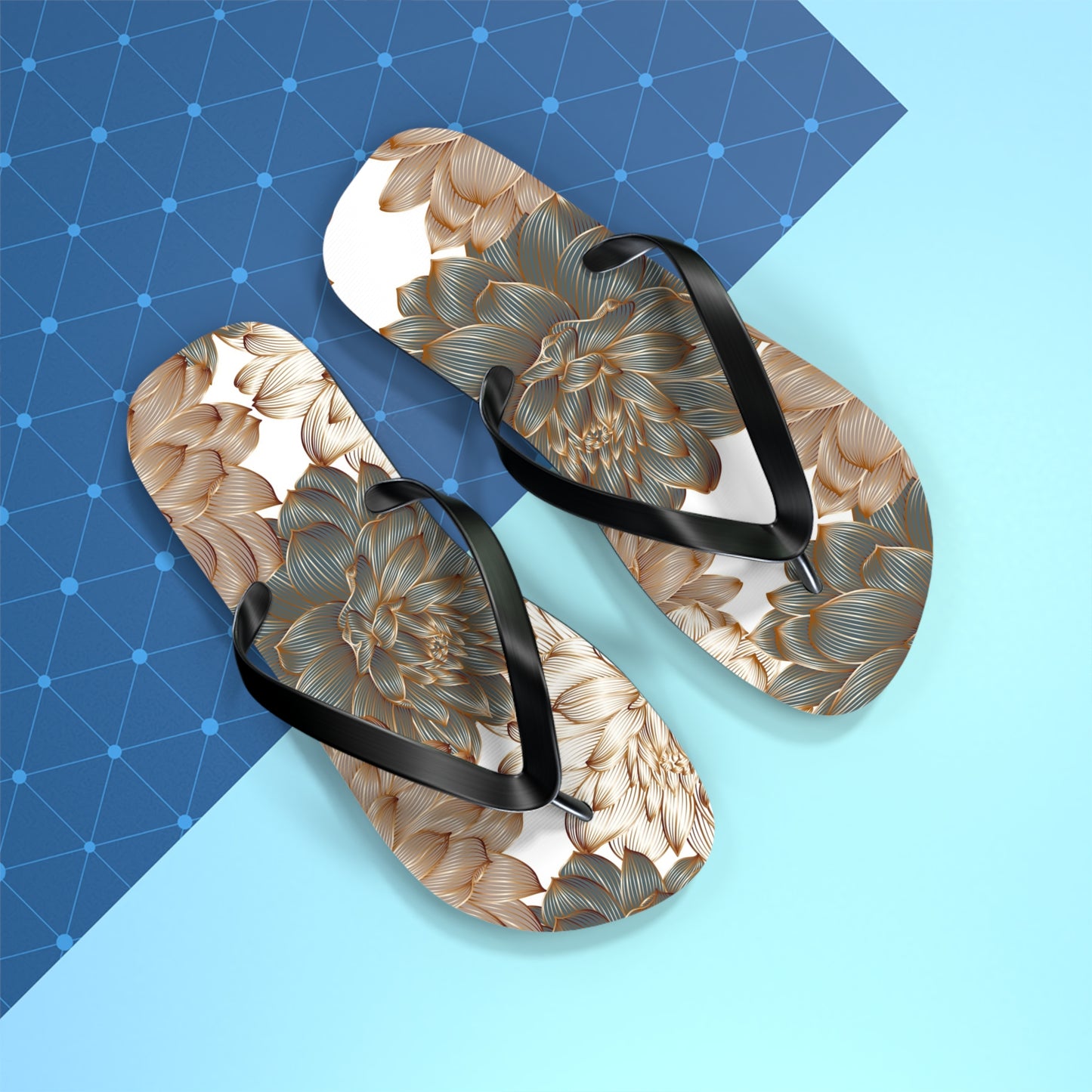Floral-Inspired Flip Flops, Summer Sandals, Vacation Footwear, Casual Slippers image 4