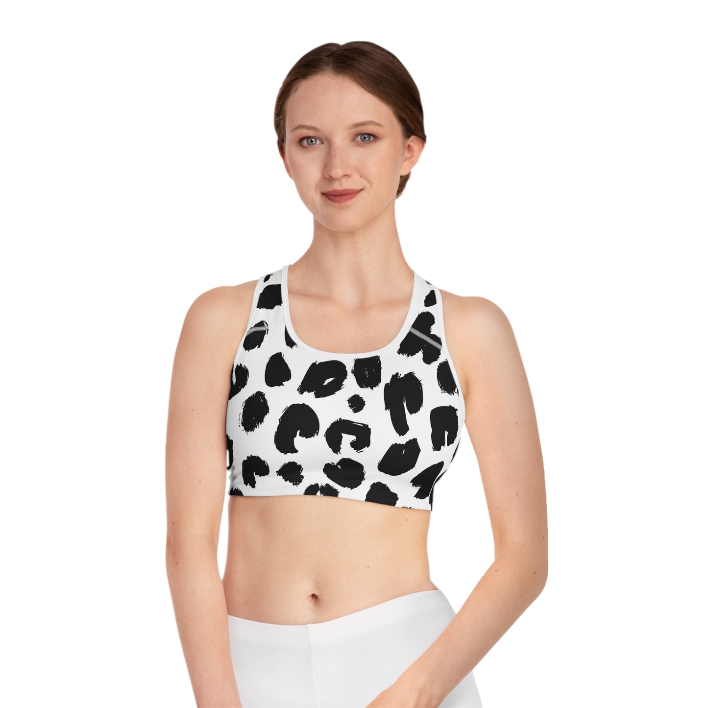 Chic Leopard Print Sports Bra, Comfortable Workout Gear, Fitness Activewear image 0
