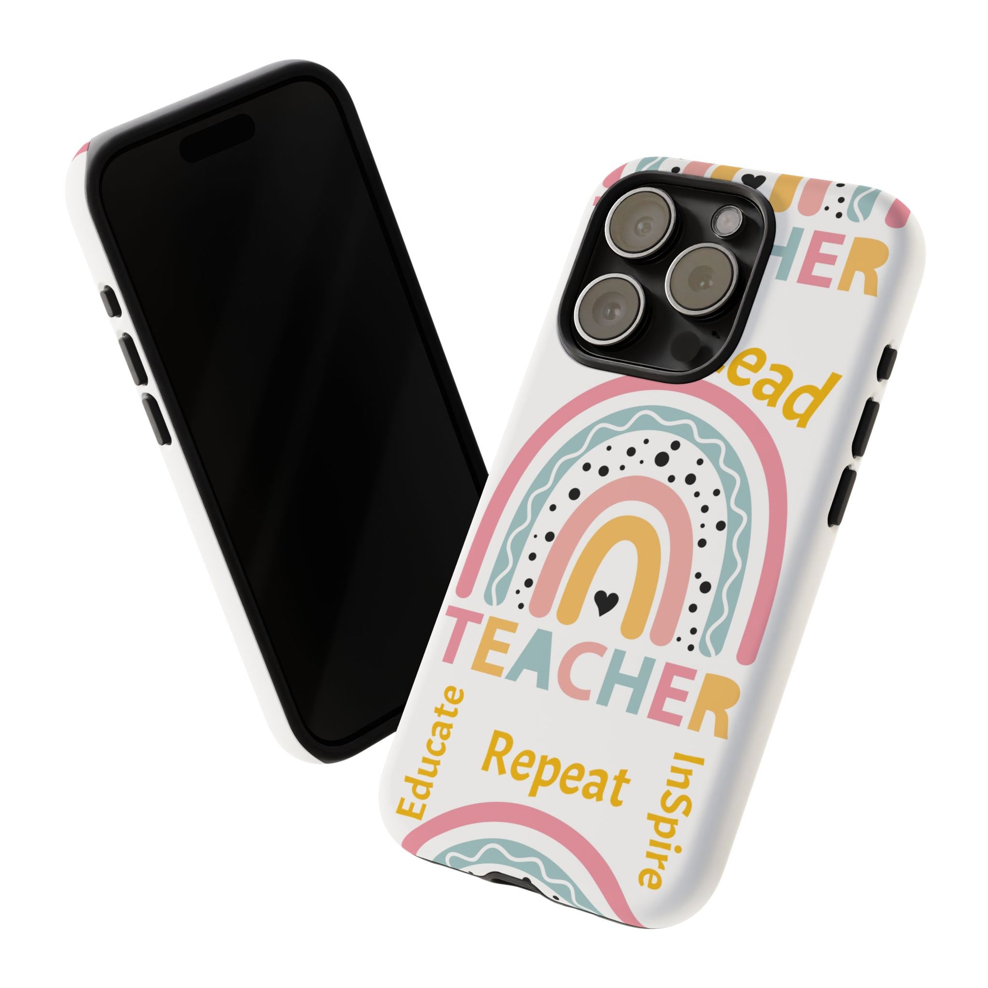 Teacher Phone Case - Inspire, Lead, Educate - Cute Rainbow Design, Teacher Gift image 12