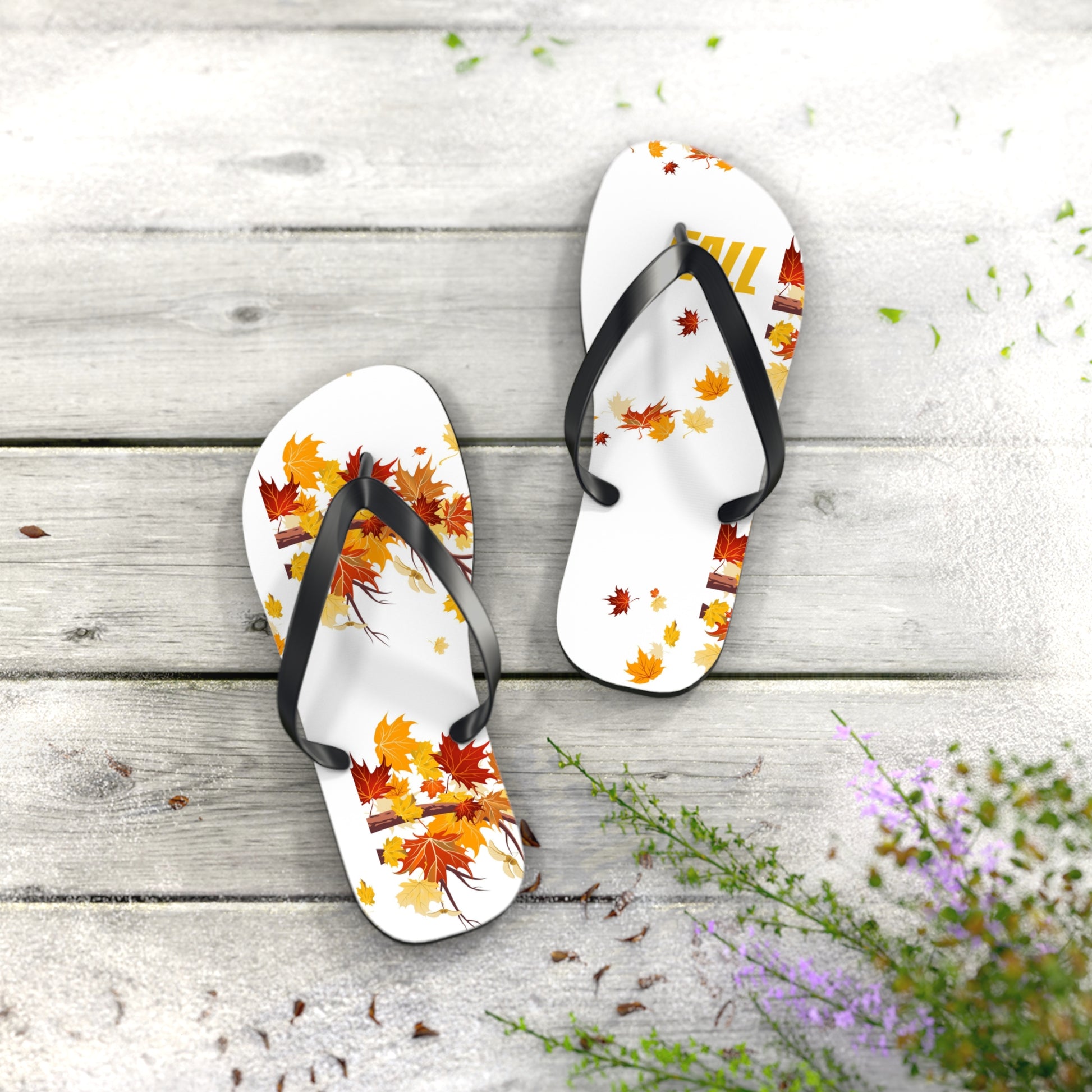 Autumn Leaf Flip Flops | Seasonal Sandals, Fall Footwear, Beach Accessories image 7