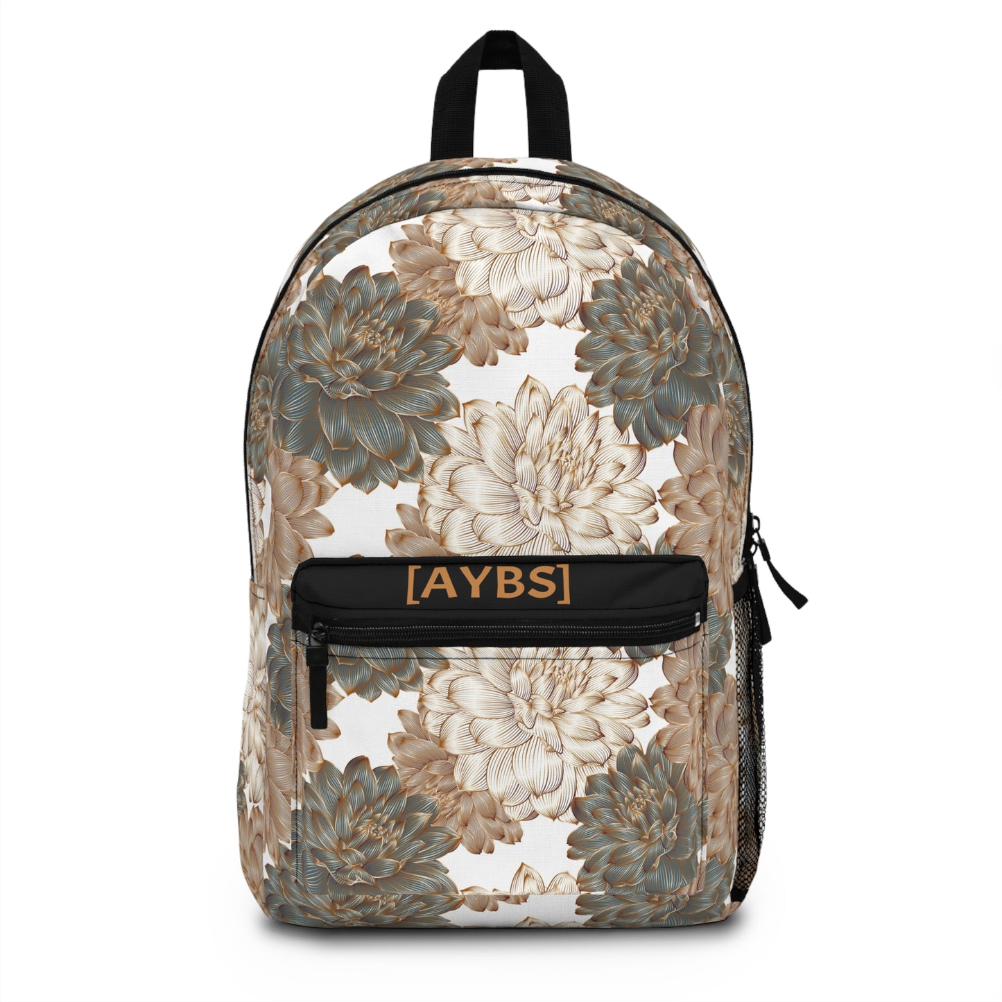 Vintage & Luxurious Backpack With Golden Flowers Design | Stylish Bag for Adults image 0