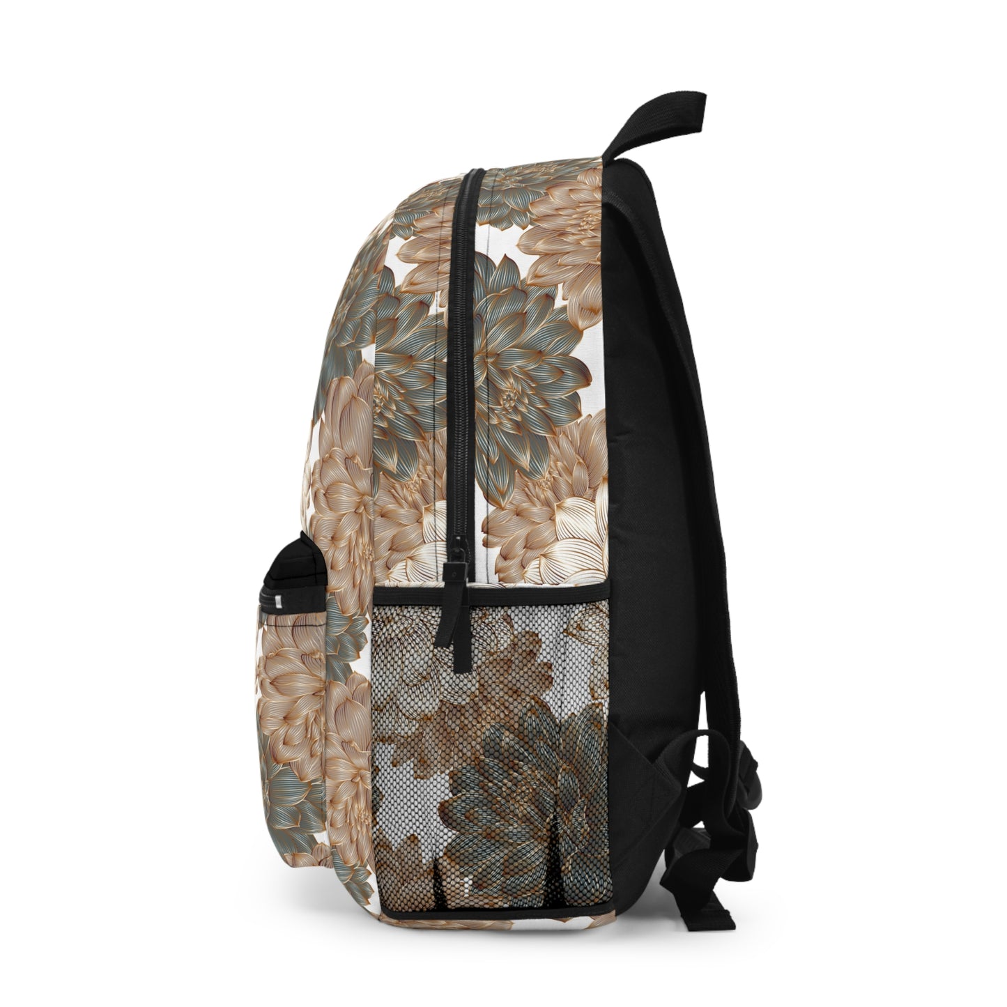 Vintage & Luxurious Backpack With Golden Flowers Design | Stylish Bag for Adults image 2