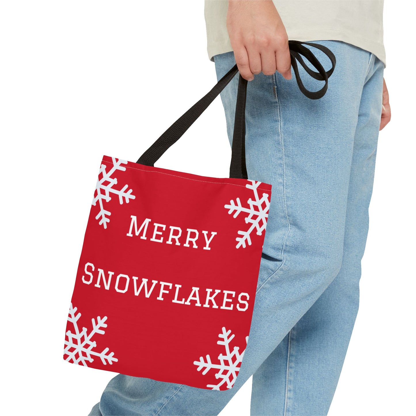 Merry Snowflakes Tote Bag