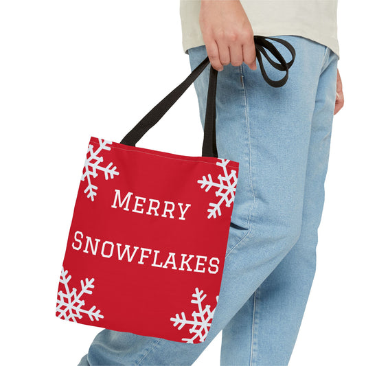 Merry Snowflakes Tote Bag