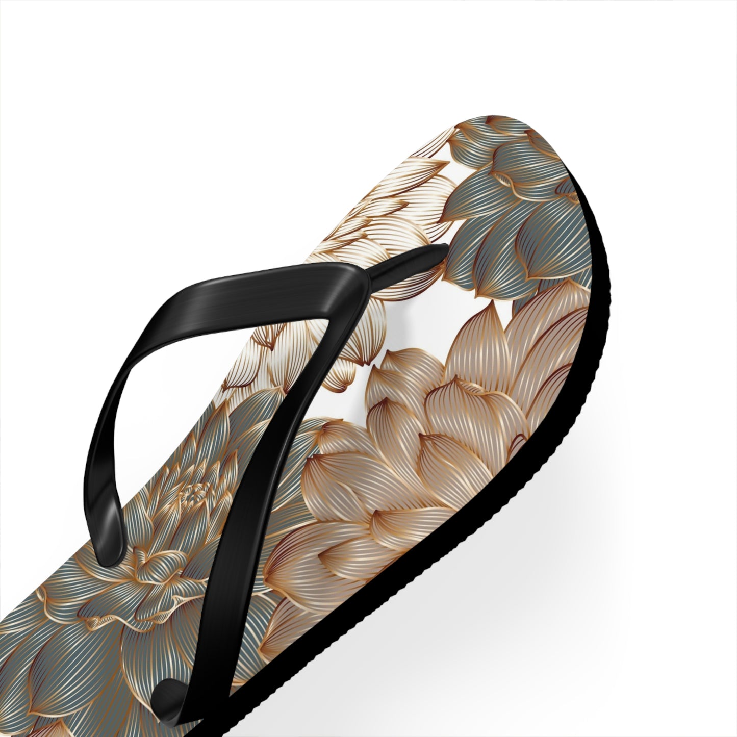 Floral-Inspired Flip Flops, Summer Sandals, Vacation Footwear, Casual Slippers image 2