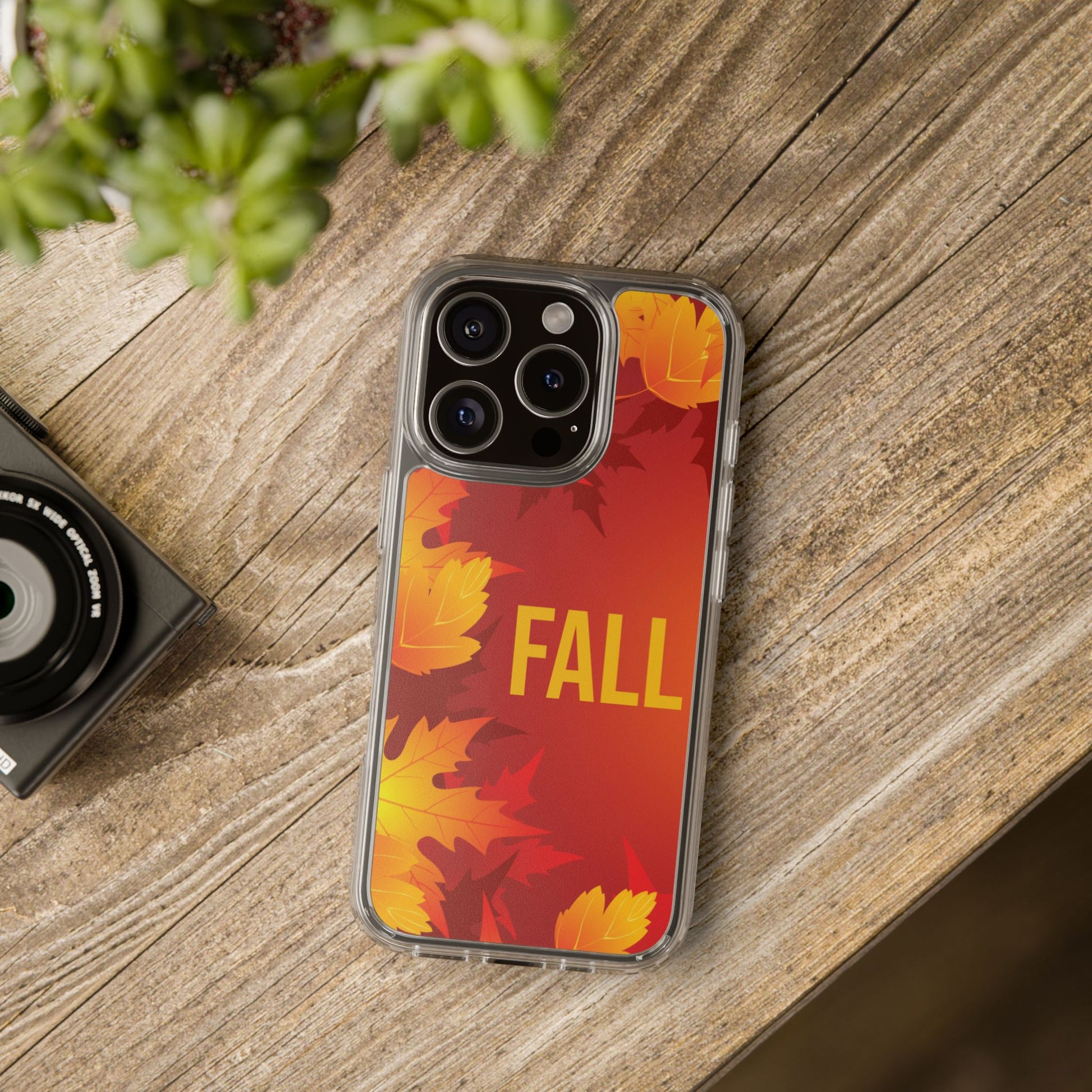 Autumn-Themed Clear Phone Case, Fall Season iPhone Cover, Transparent Case image 3
