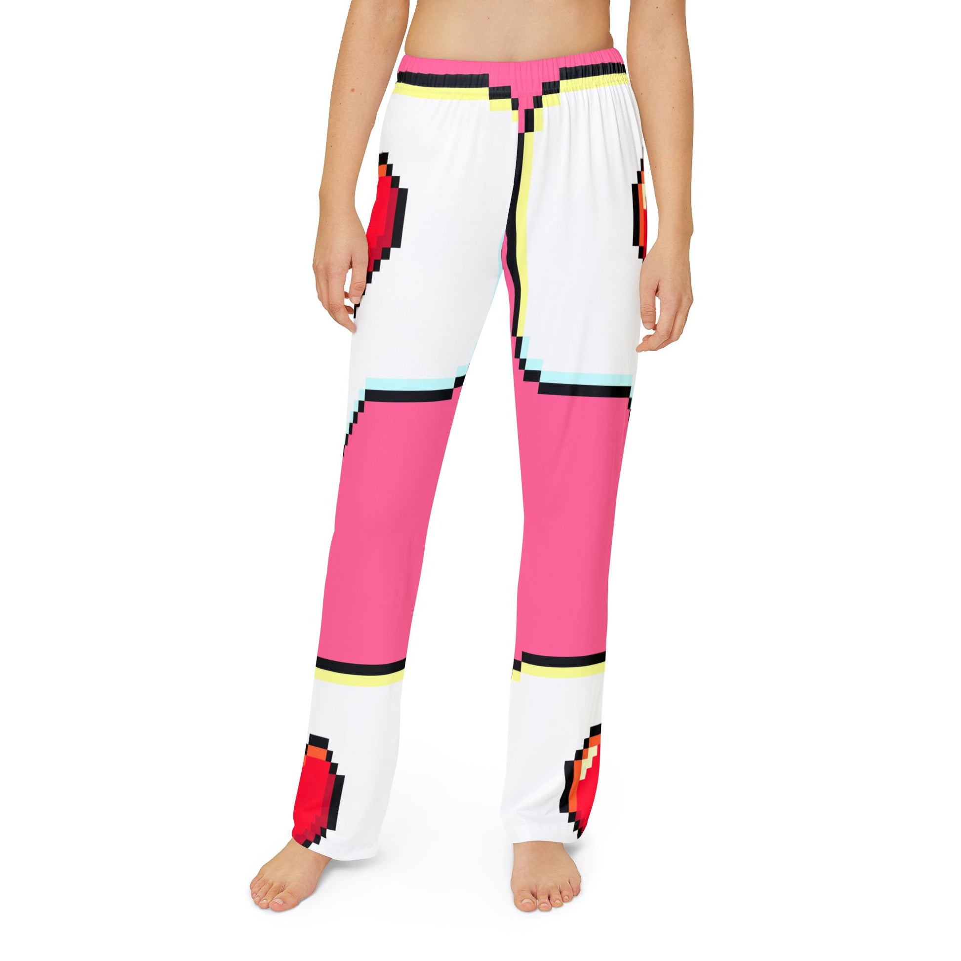 Pixel Heart Kids Lounge Pants, Cozy Pajama Bottoms, Fun Sleepwear for Kids image 3