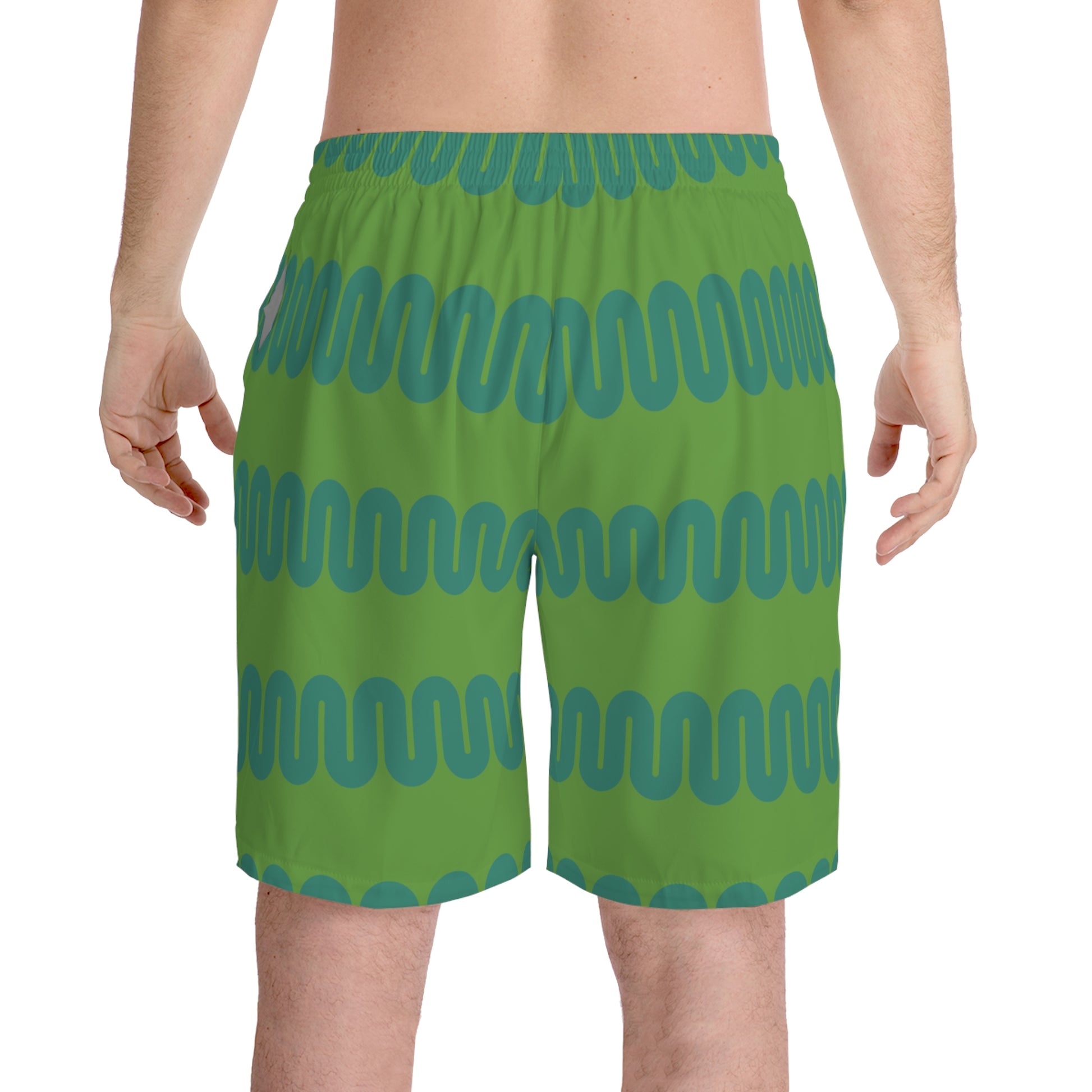 Stylish Men's Elastic Beach Shorts, Perfect for Summer Swim Trunks, AOP Design image 1