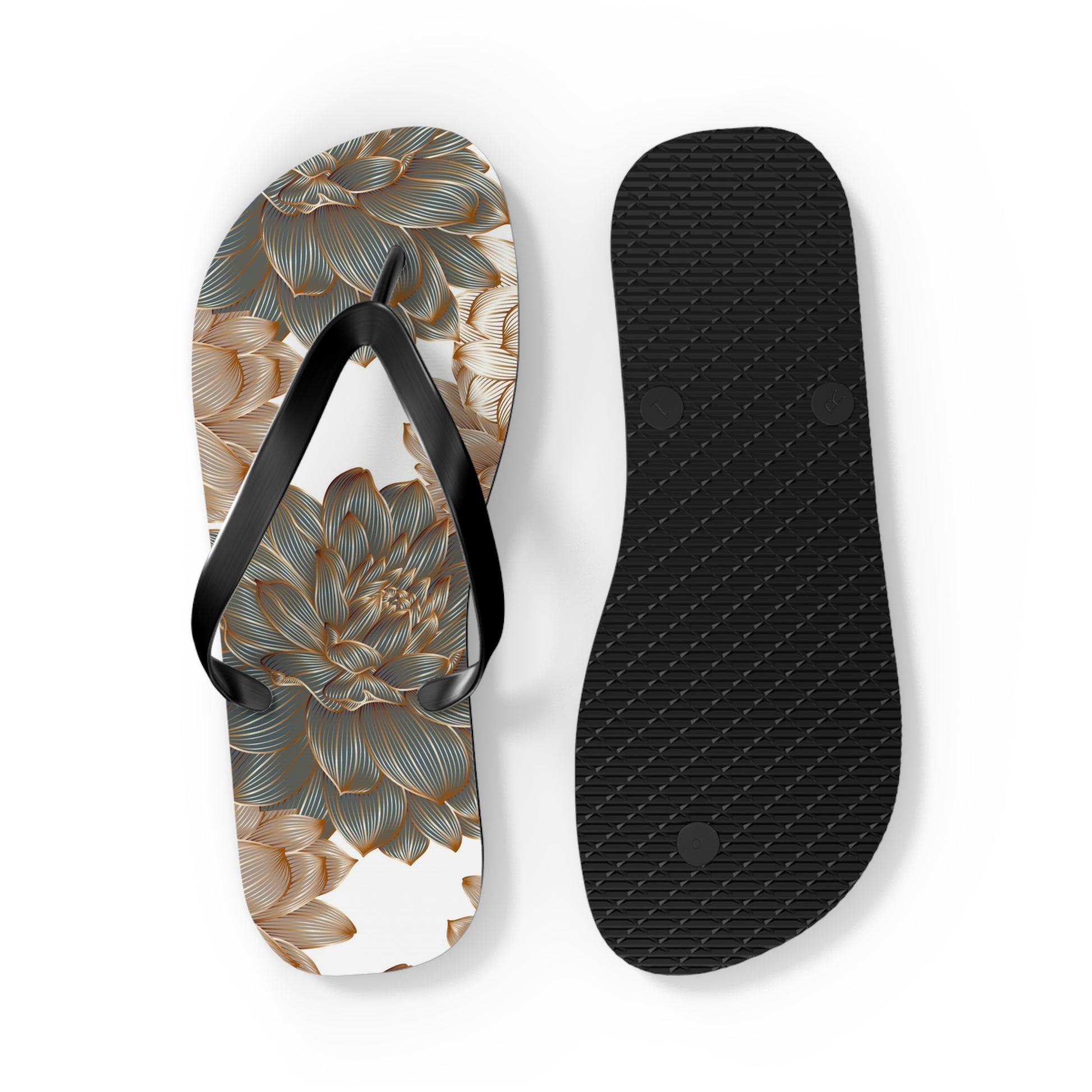 Floral-Inspired Flip Flops, Summer Sandals, Vacation Footwear, Casual Slippers image 10