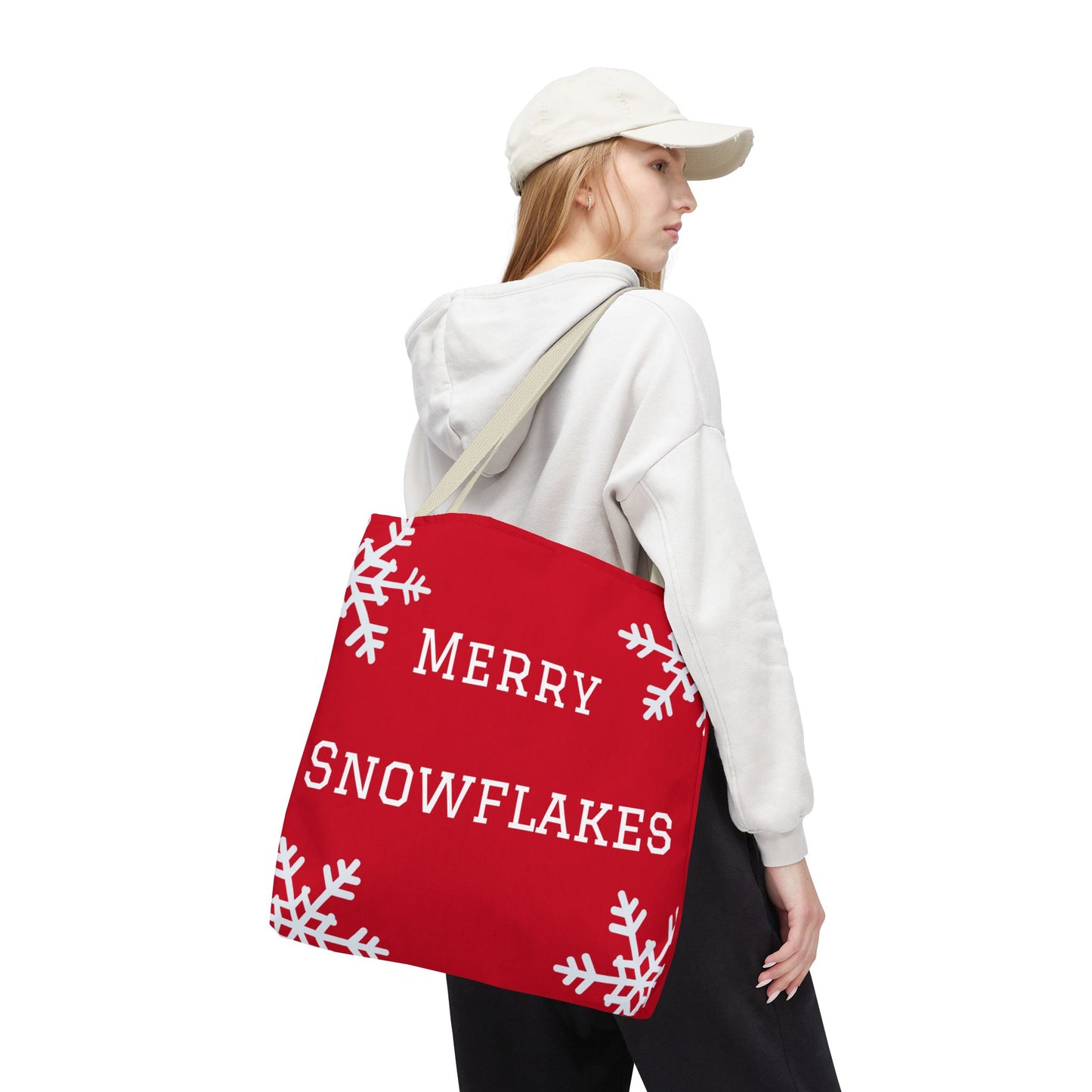 Merry Snowflakes Tote Bag