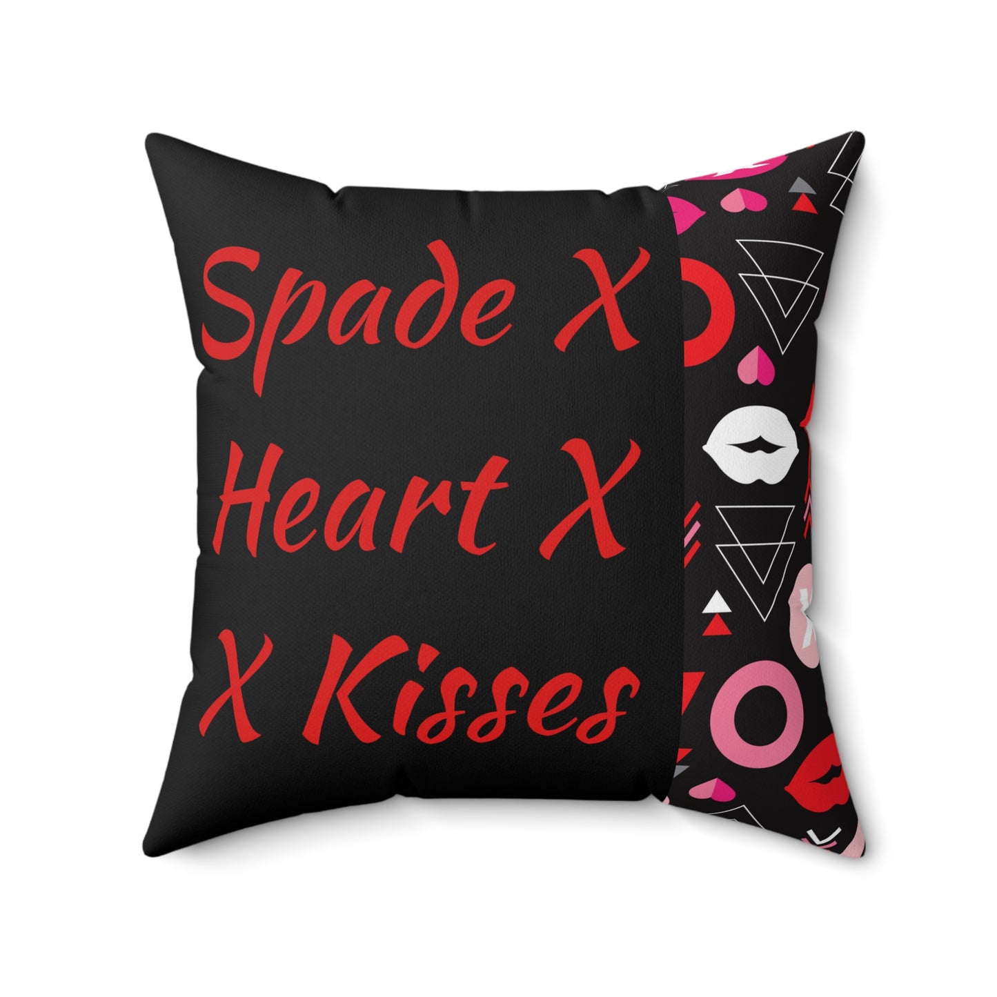 Spade, Heart & Kisses Decorative Valentine Throw Pillow