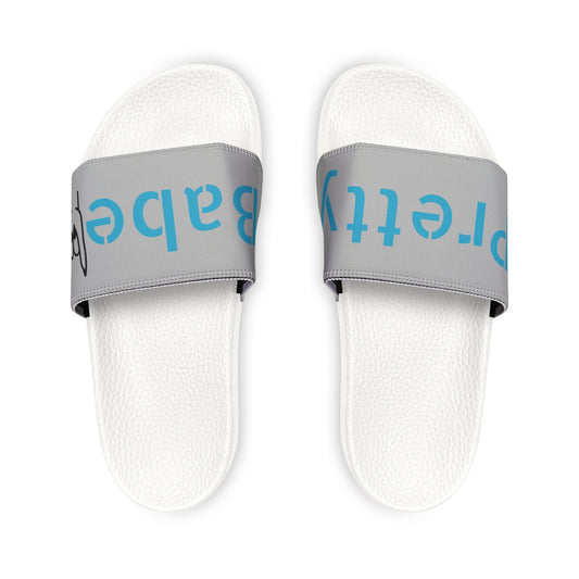 Women's removable-strap slide sandals with customizable neoprene and polyester straps and white polyurethane outsoles