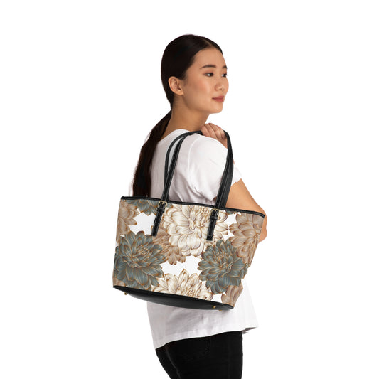 Elegant Floral PU Leather Shoulder Bag, Chic Handbag, Stylish Tote, Trendy Purse image 0