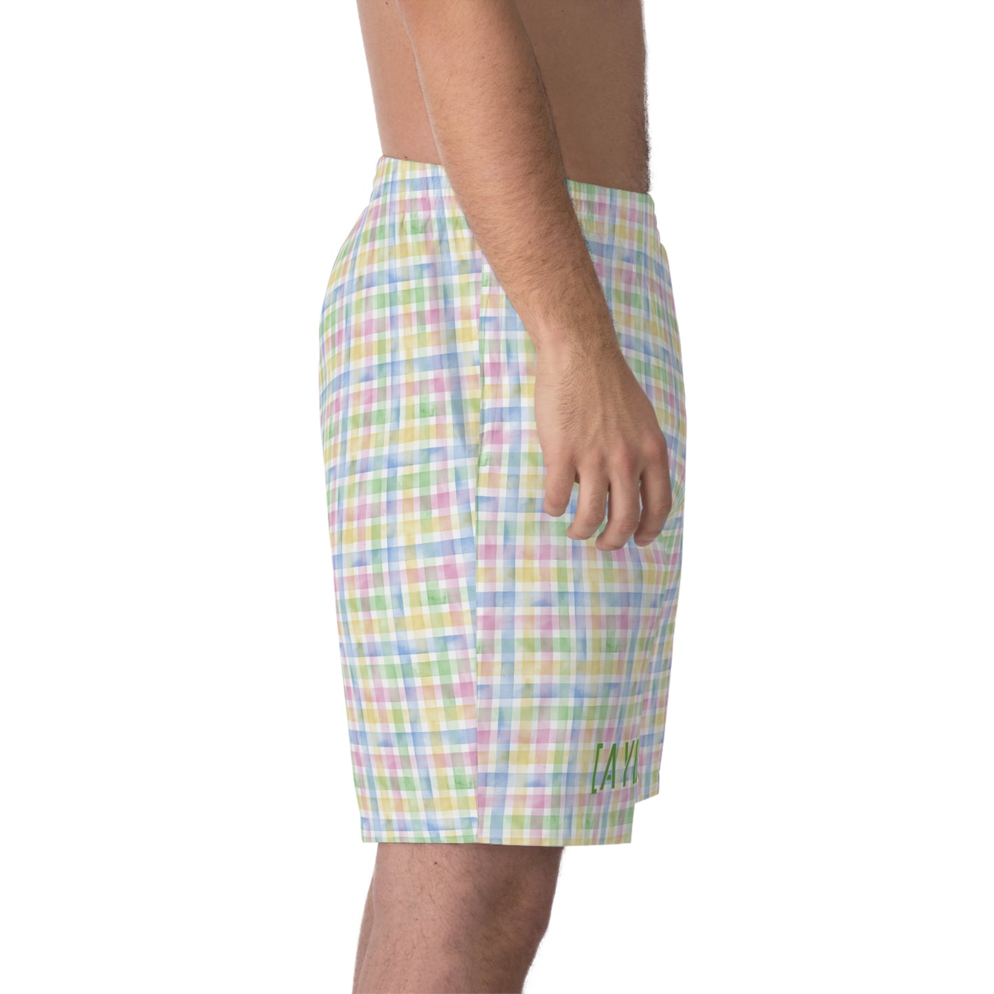 Stylish Men's Elastic Beach Shorts, Perfect for Summer Swim Trunks, AOP Design image 3