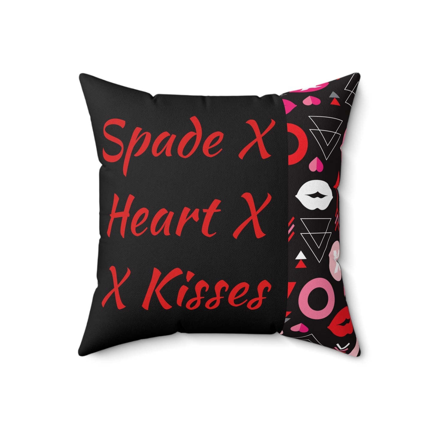 Spade, Heart & Kisses Decorative Valentine Throw Pillow