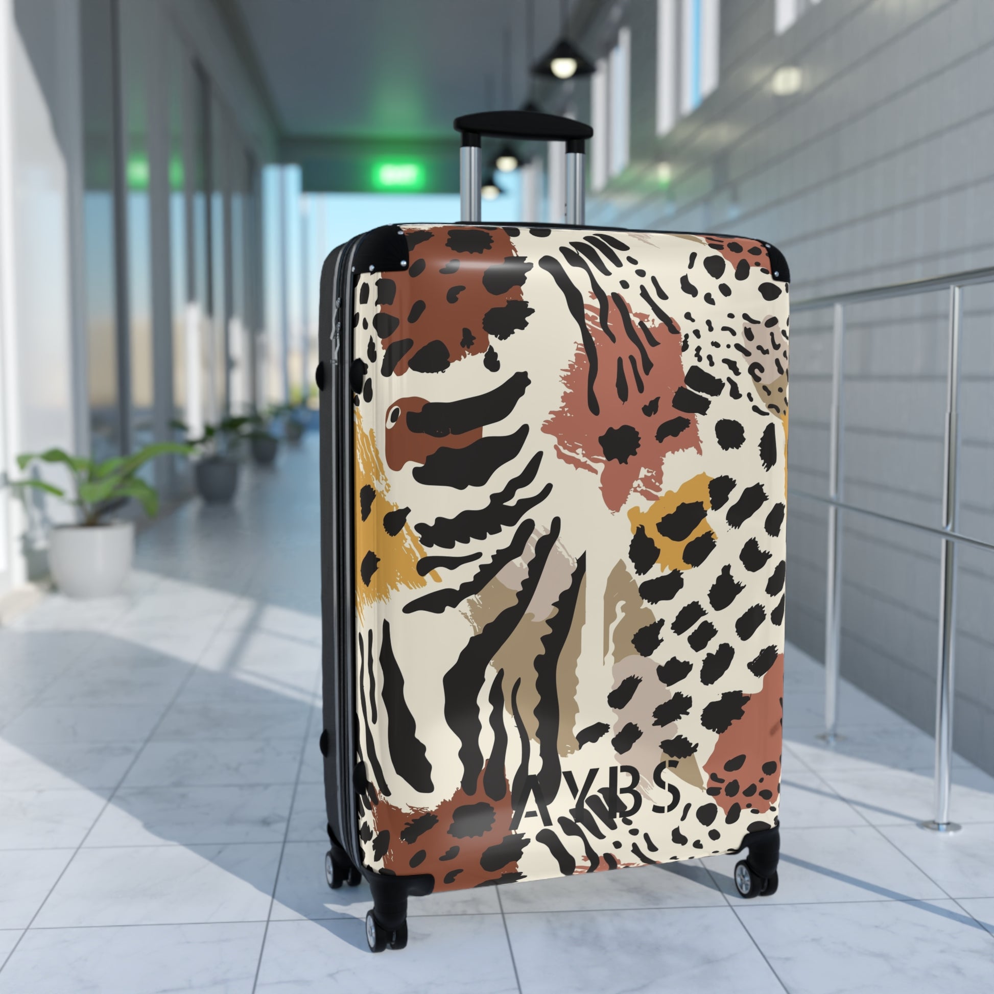Animal Print Suitcase | Unique Gift for Travelers | Black and Purple Design image 9