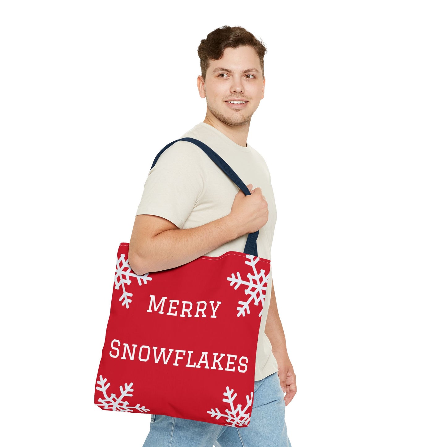 Merry Snowflakes Tote Bag