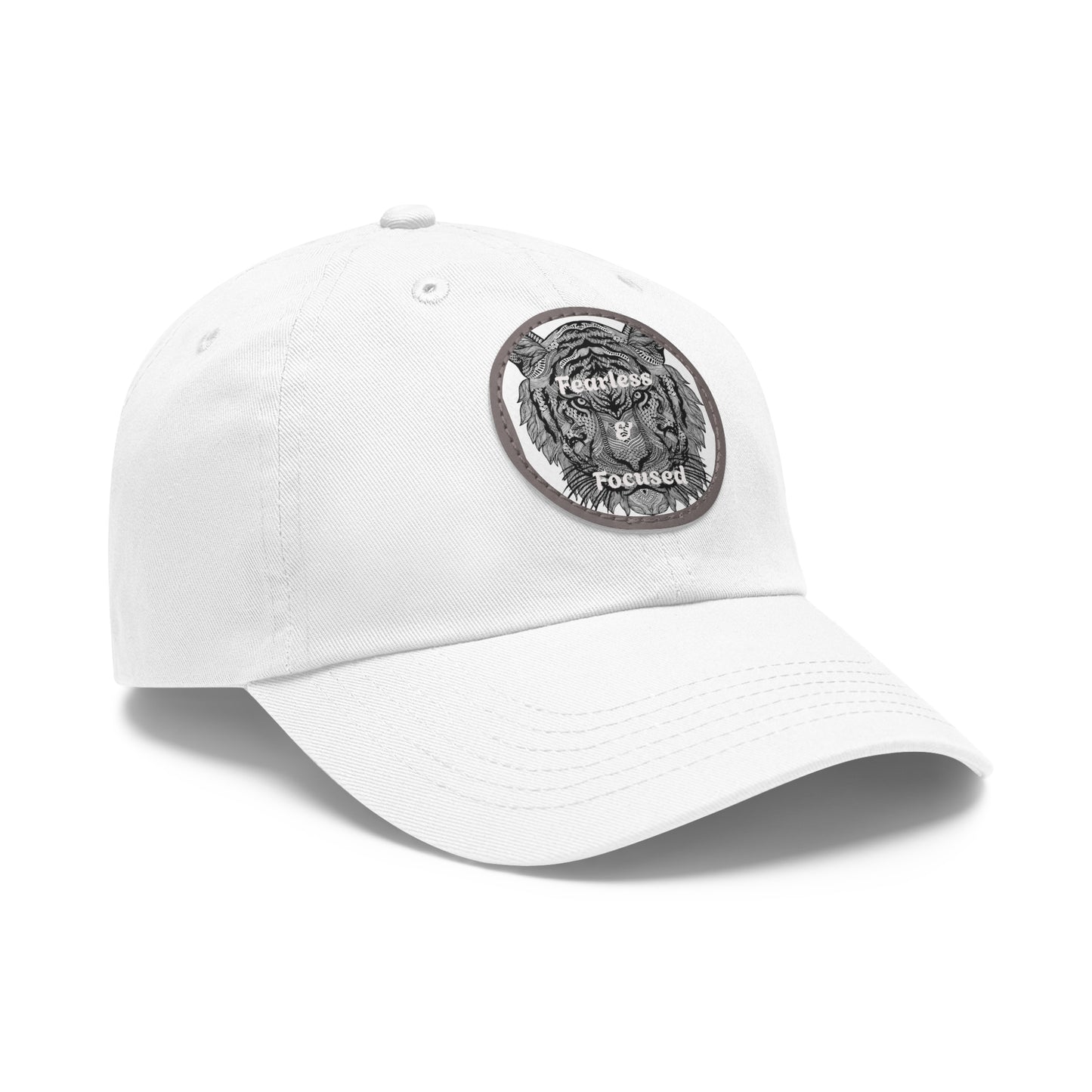 Gorra de papá con parche de cuero de tigre