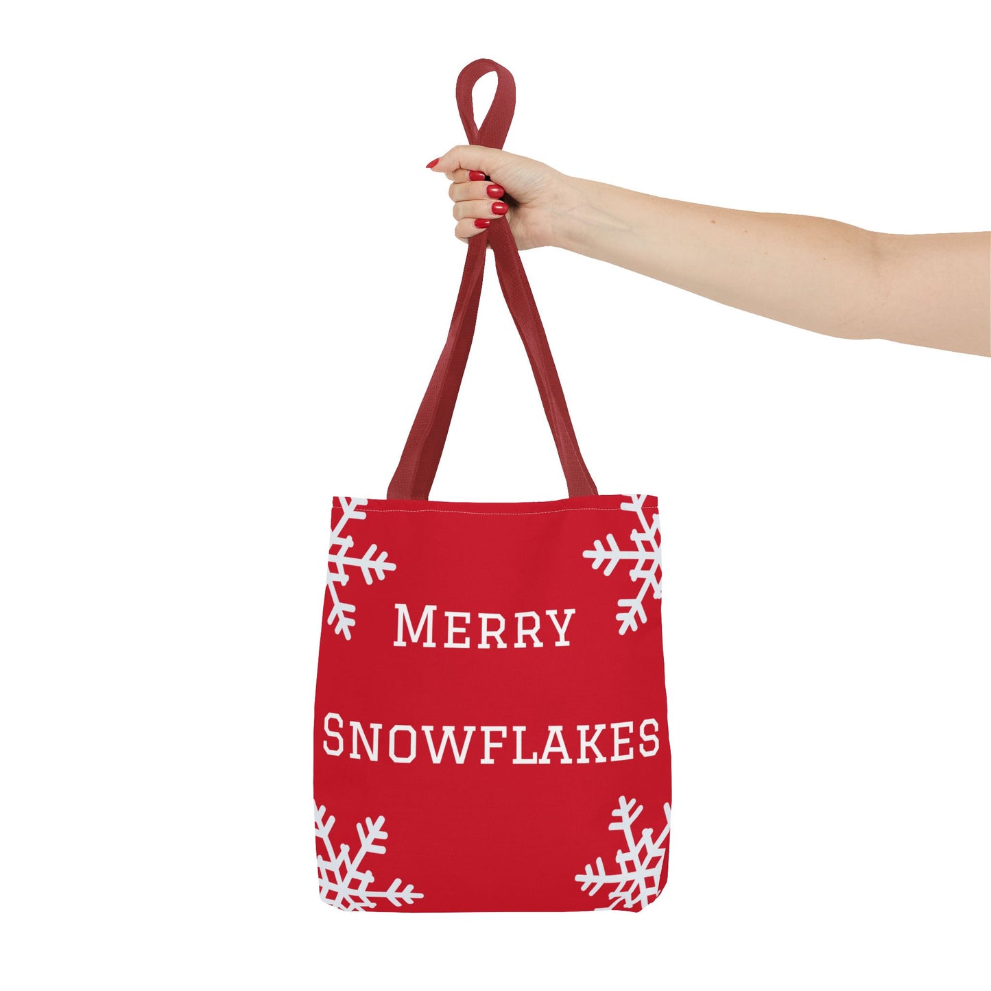 Merry Snowflakes Tote Bag