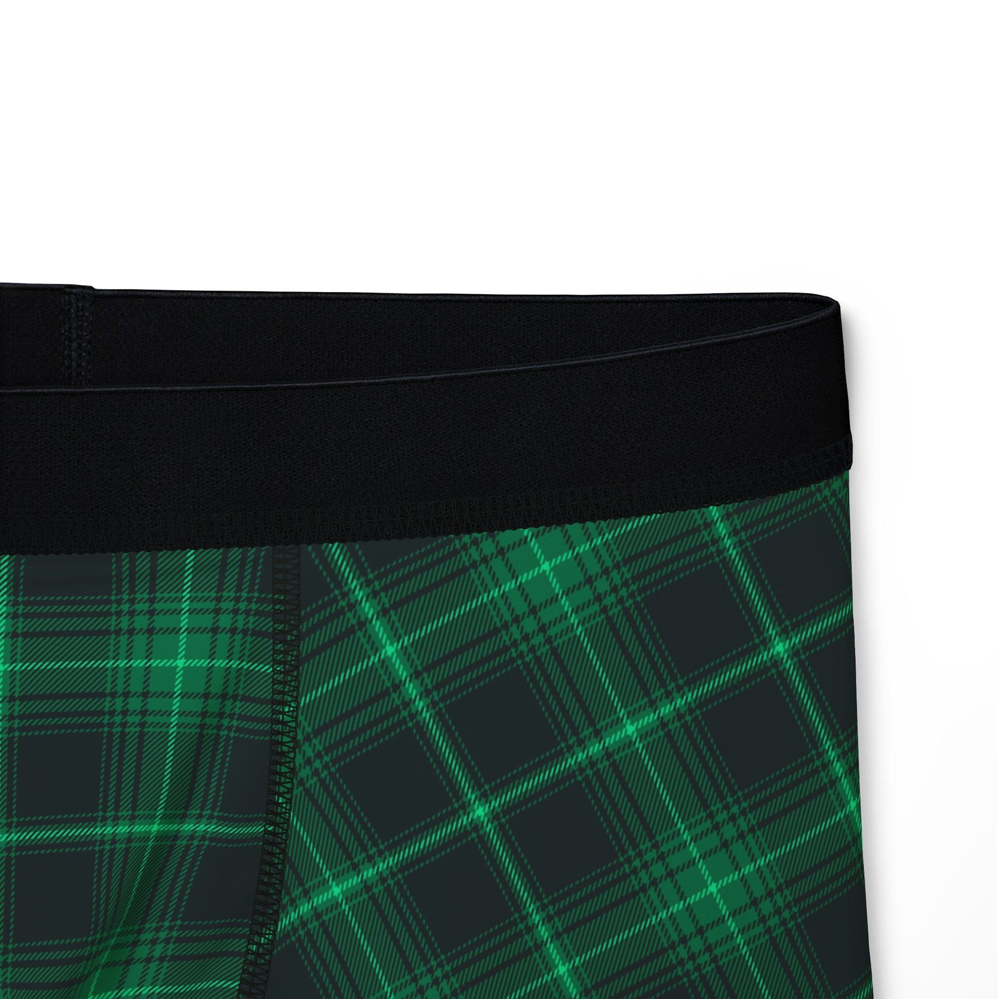 Men's Boxers - Comfortable AOP Green Plaid Underwear, Stylish Gifts for Him image 4