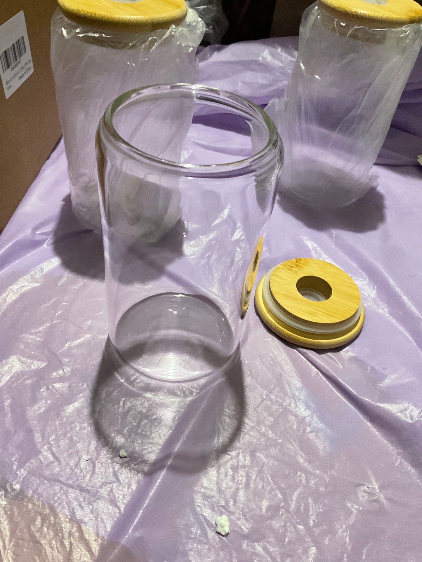 Custom Glass Cup Tumbler With Religious Uv Sticker