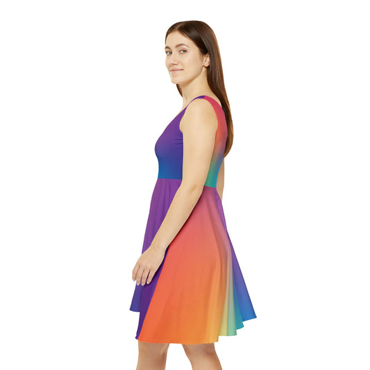 Bold and Vibrant Women's Skater Dress, Colorful All Over Print image 1