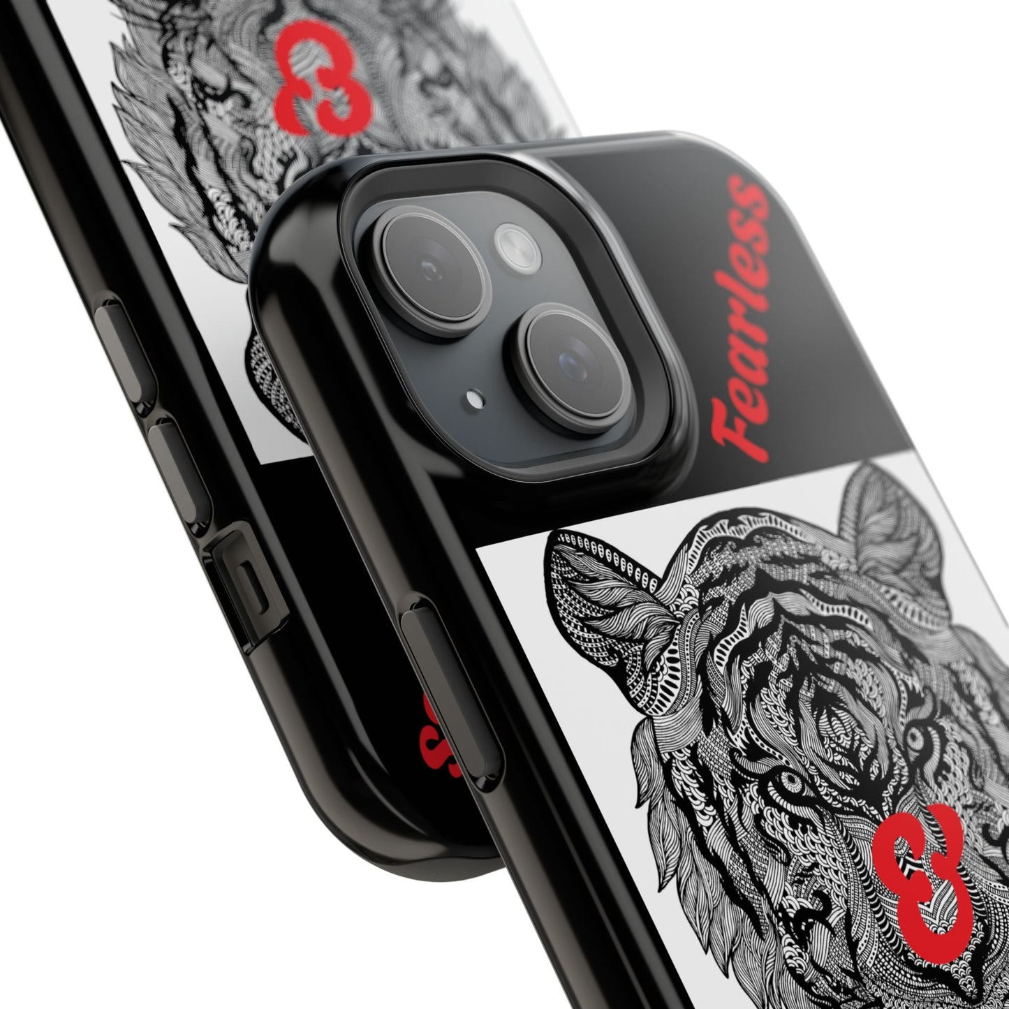 Tiger Phone Case with impact-resistant dual-layer protection and vivid tiger design