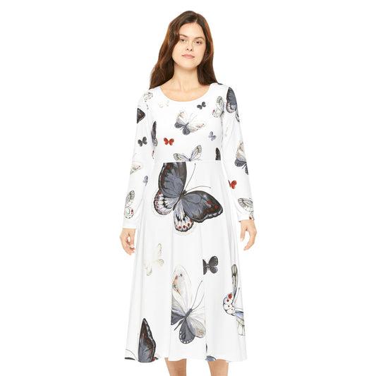 Robe de danse à manches longues pour femme (AOP)