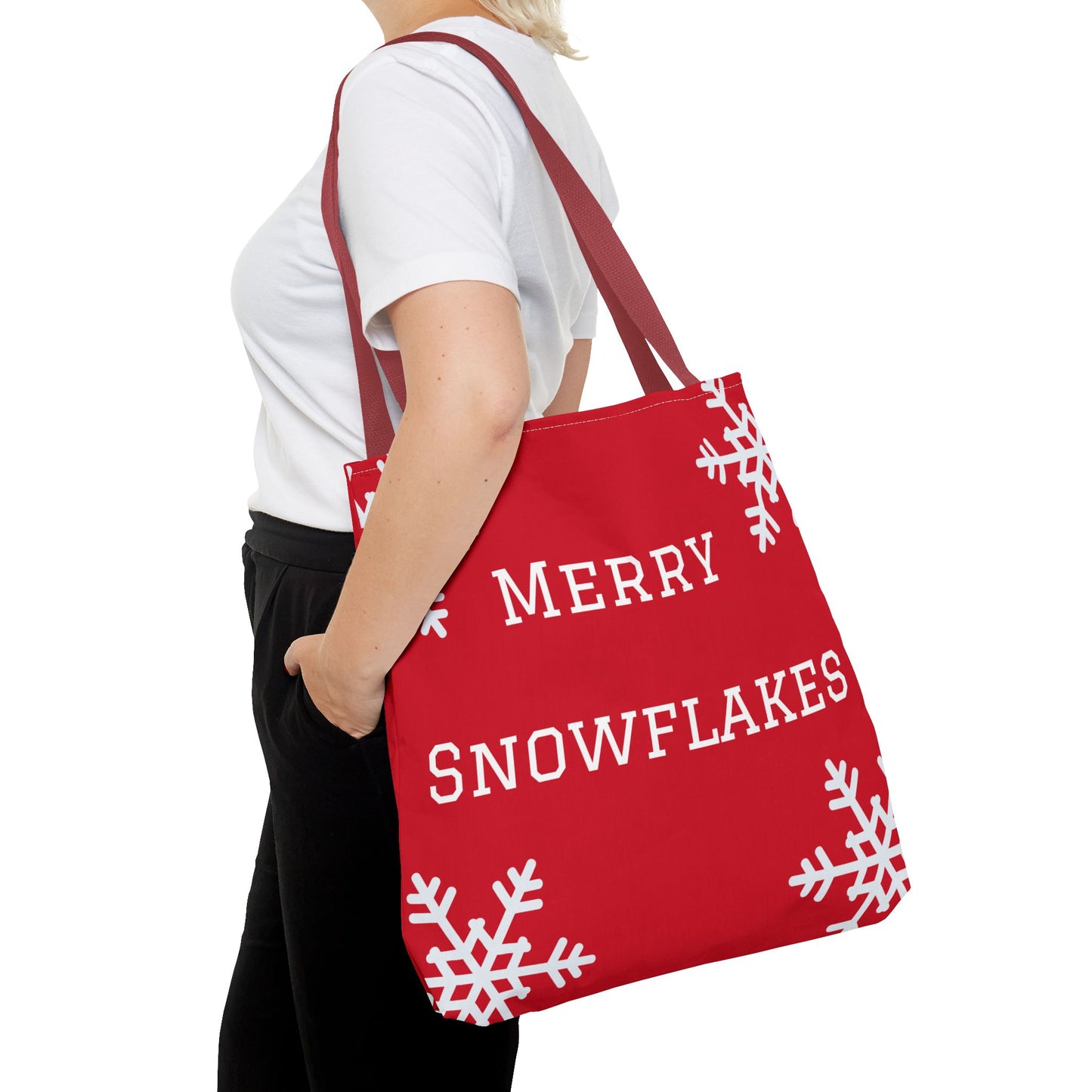 Merry Snowflakes Tote Bag