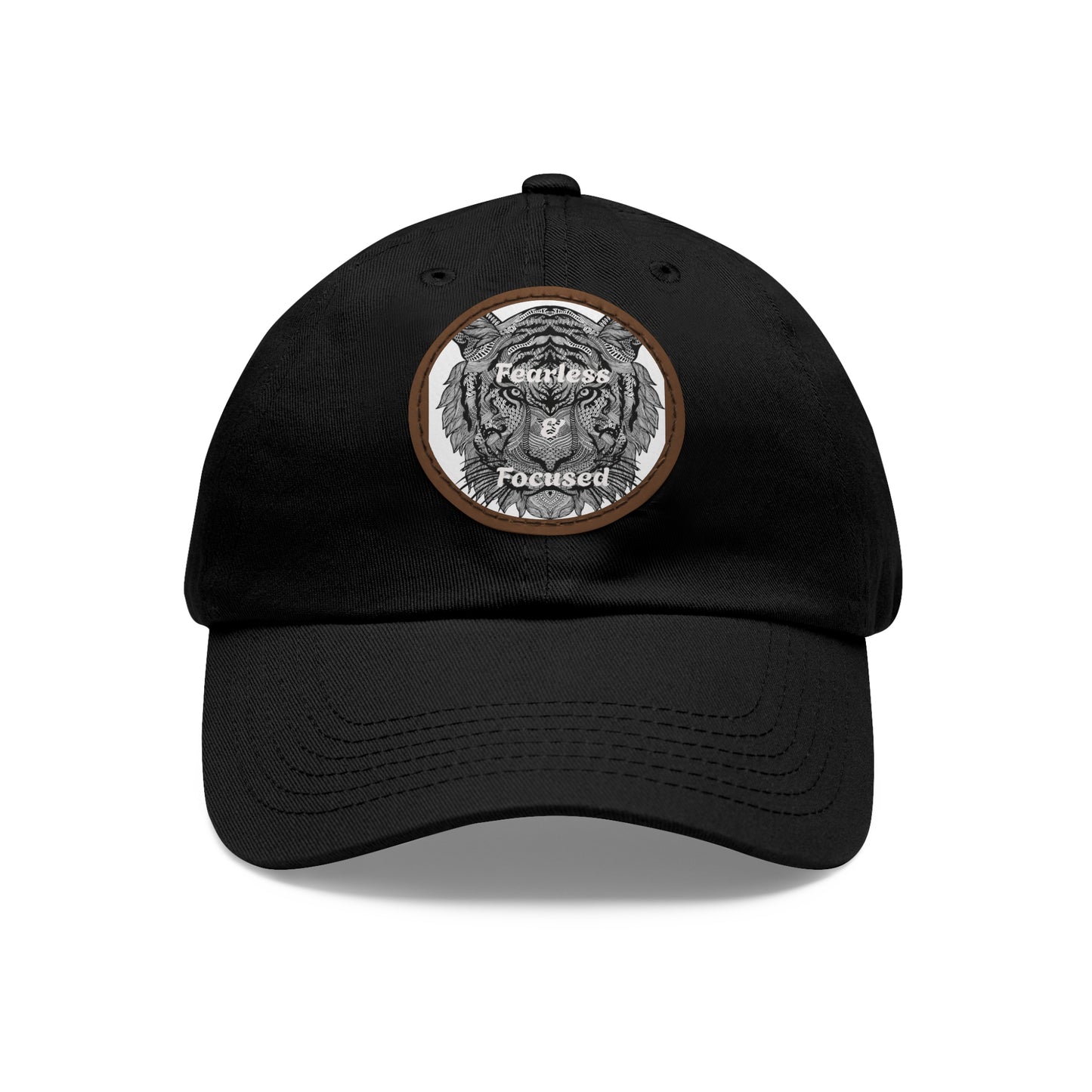 Gorra de papá con parche de cuero de tigre
