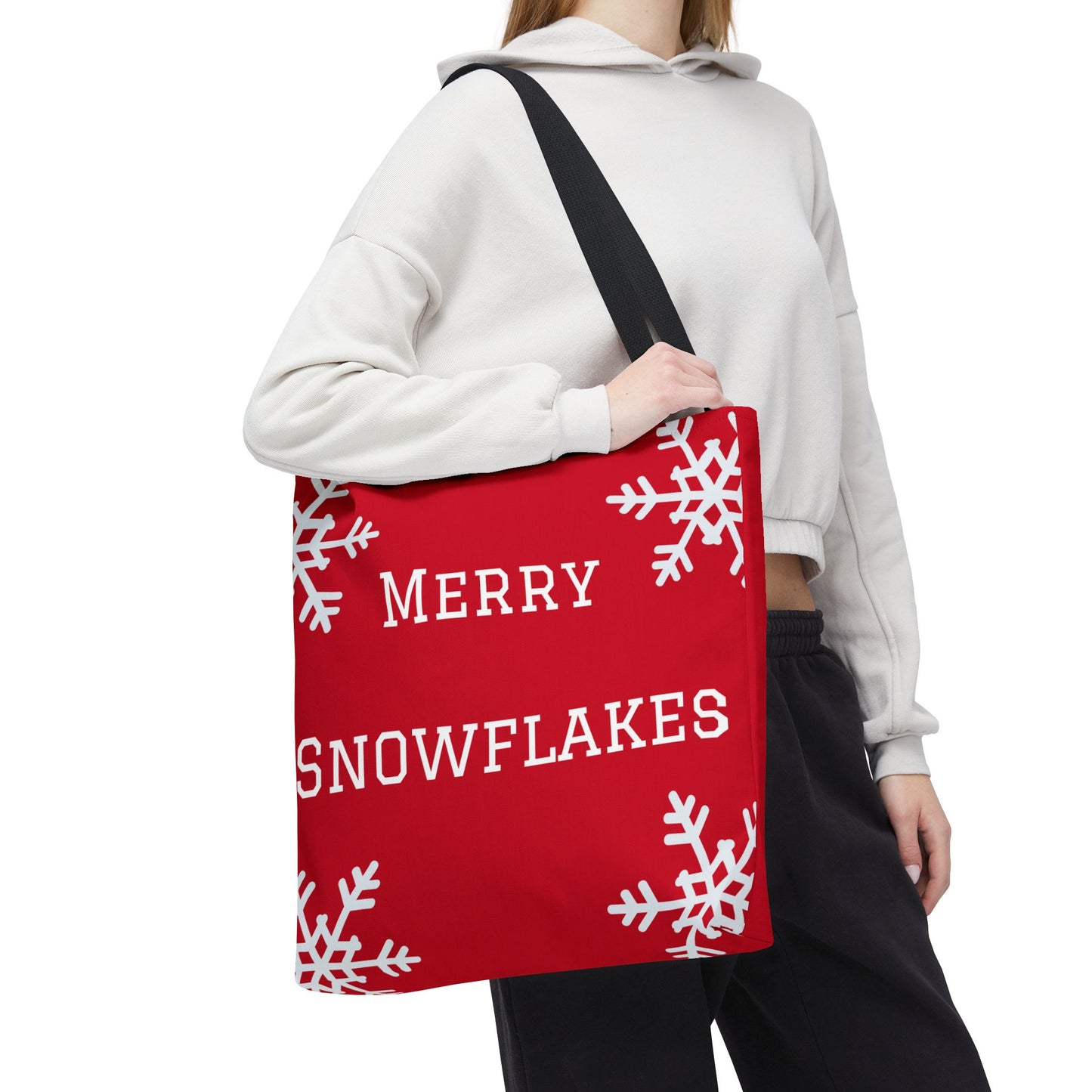 Merry Snowflakes Tote Bag