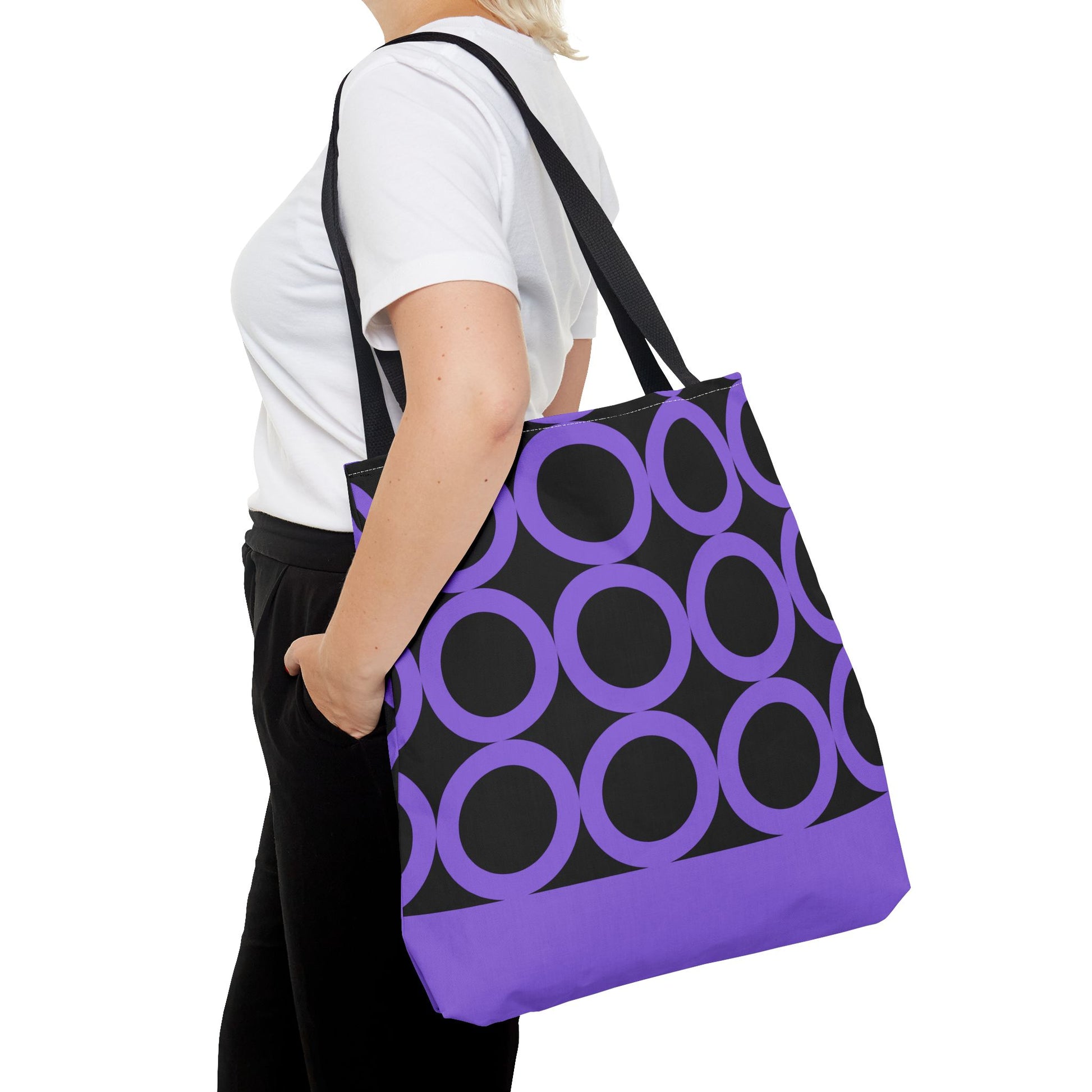 Chic Purple Circle Tote Bag image 7
