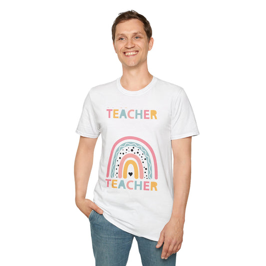 Teacher Appreciation Unisex T-Shirt, Gift for Educators, Rainbow Design image 0