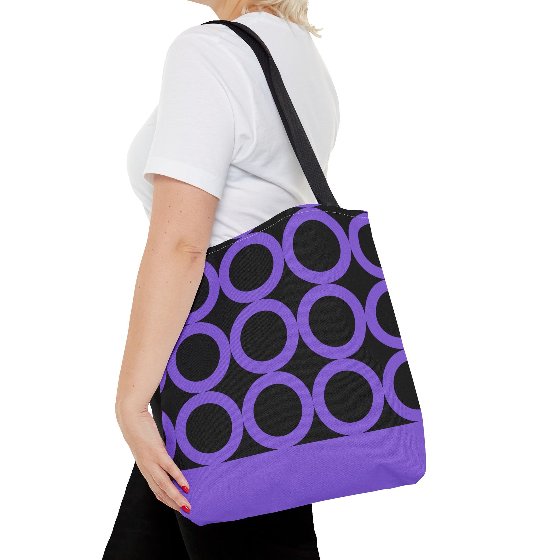 Chic Purple Circle Tote Bag image 4