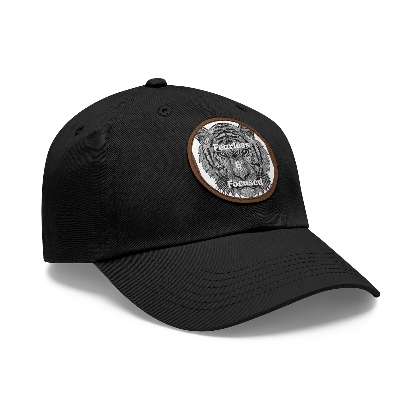 Gorra de papá con parche de cuero de tigre