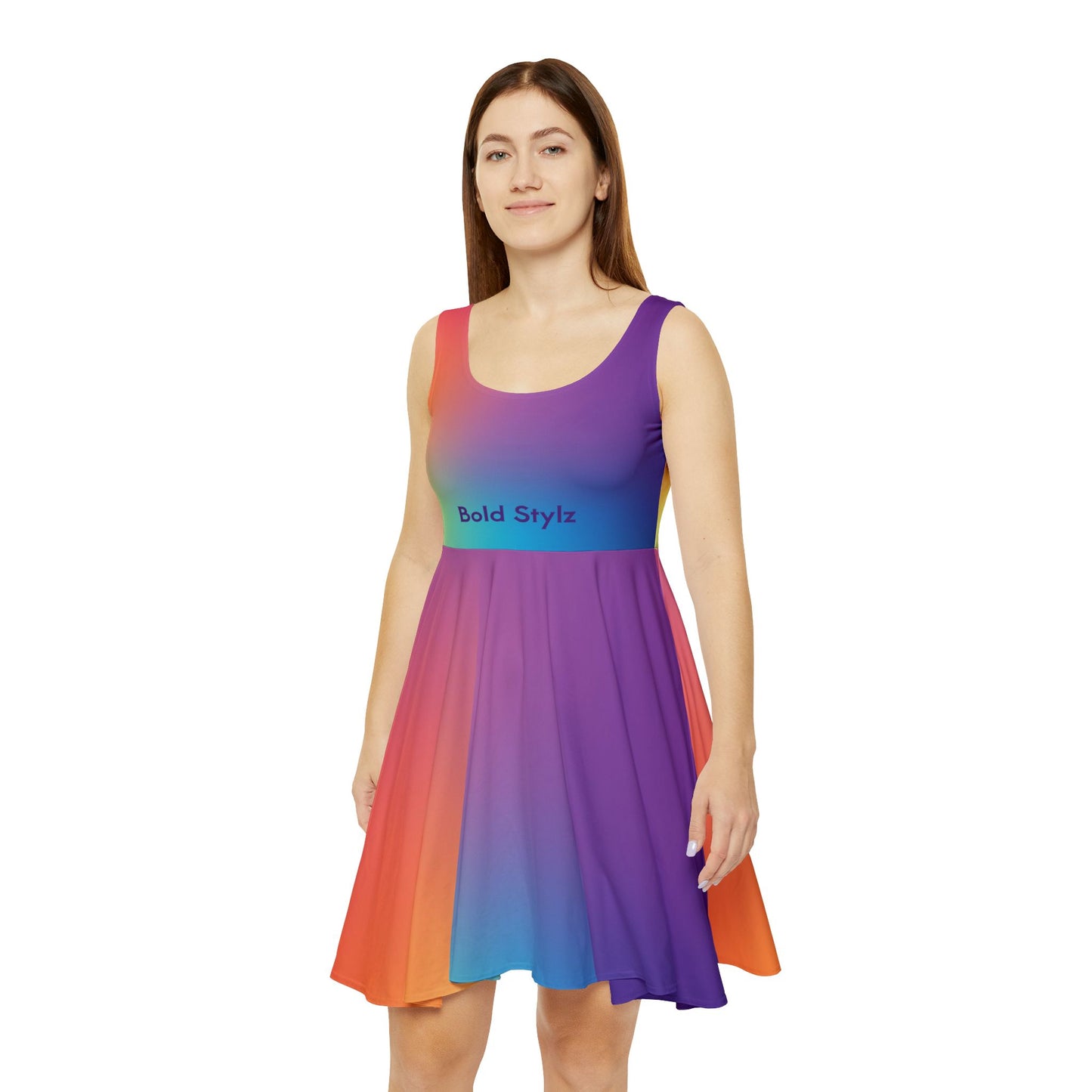 Bold and Vibrant Women's Skater Dress, Colorful All Over Print image 0