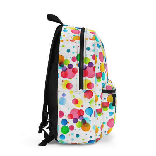 Colorful Polka Dot Backpack, Fun School Bag, Stylish Sling Bag for Kids & Adults image 1