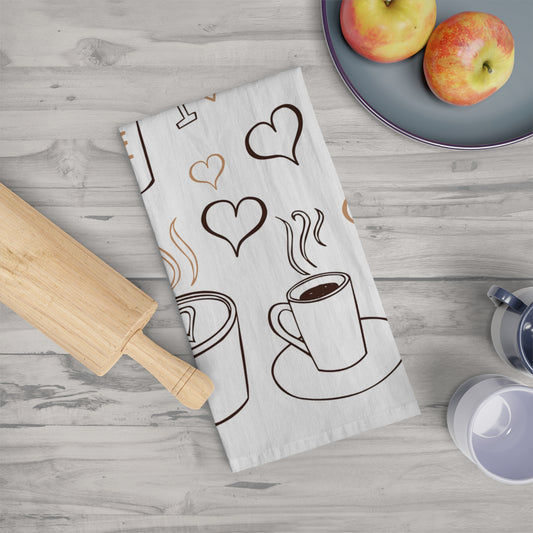 Coffee Lovers Tea Towel, Kitchen Decor, Gift for Barista image 0